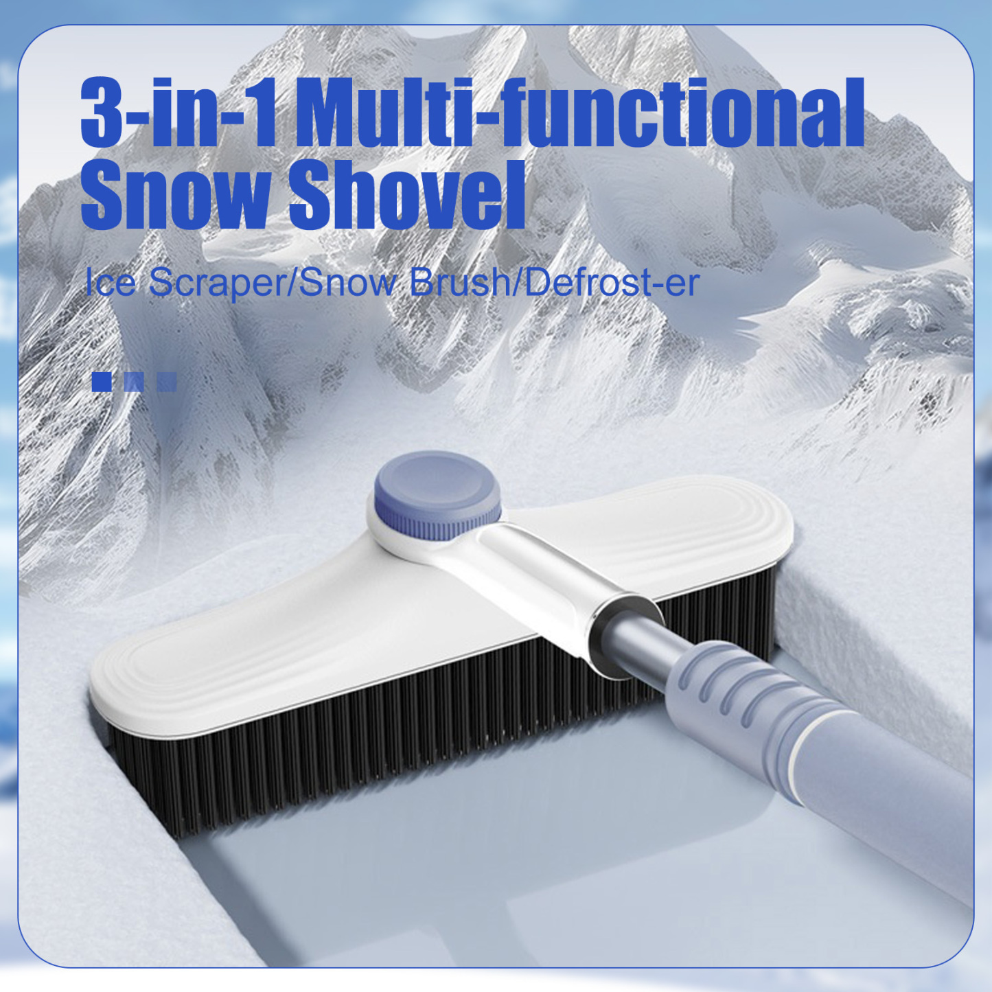 3-in-1 Telescopic Snow Brush & Ice Scraper - 360° Rotating Head Car Snow Removal Tool