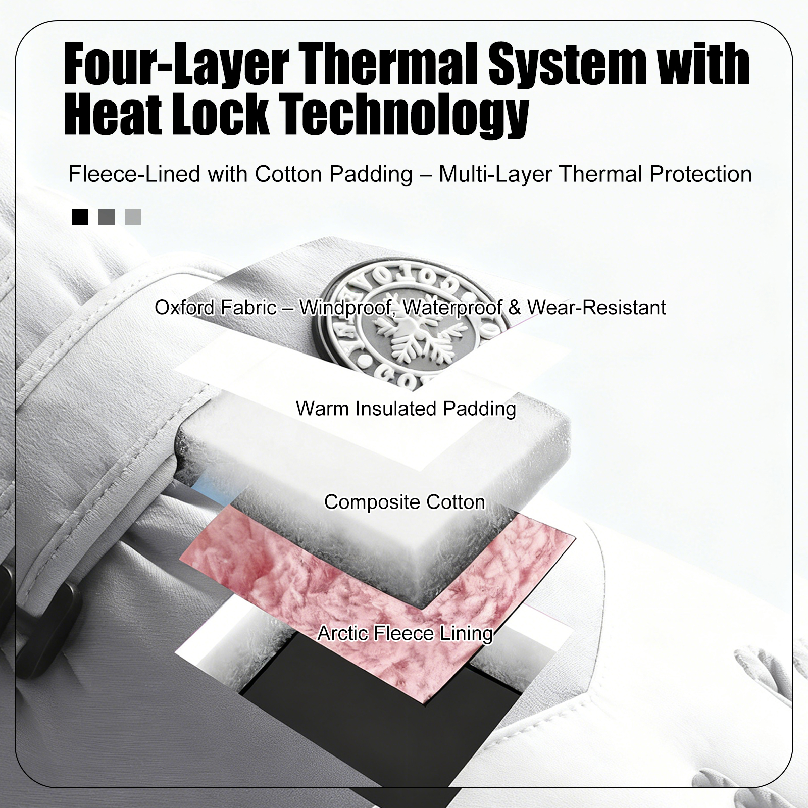 4-Layer Thermal Winter Gloves - Waterproof Touchscreen Gloves for Cold Weather