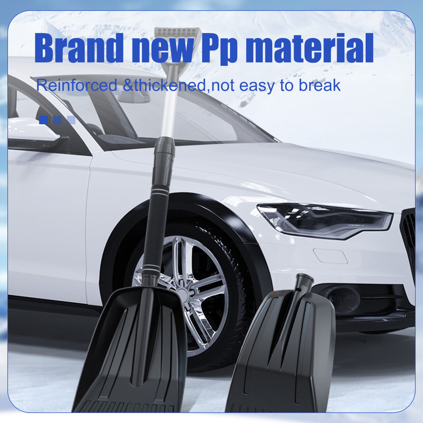 Telescopic Car Snow Shovel - Detachable PP Material with EVA Non-Slip Handle