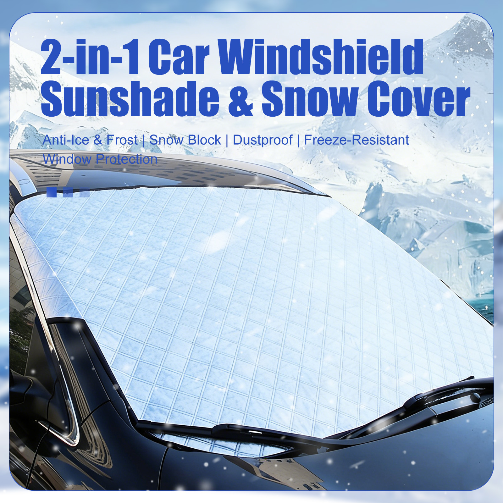 2-in-1 Car Windshield Cover: All-Season Sunshade & Snow Shield for Auto Front Window