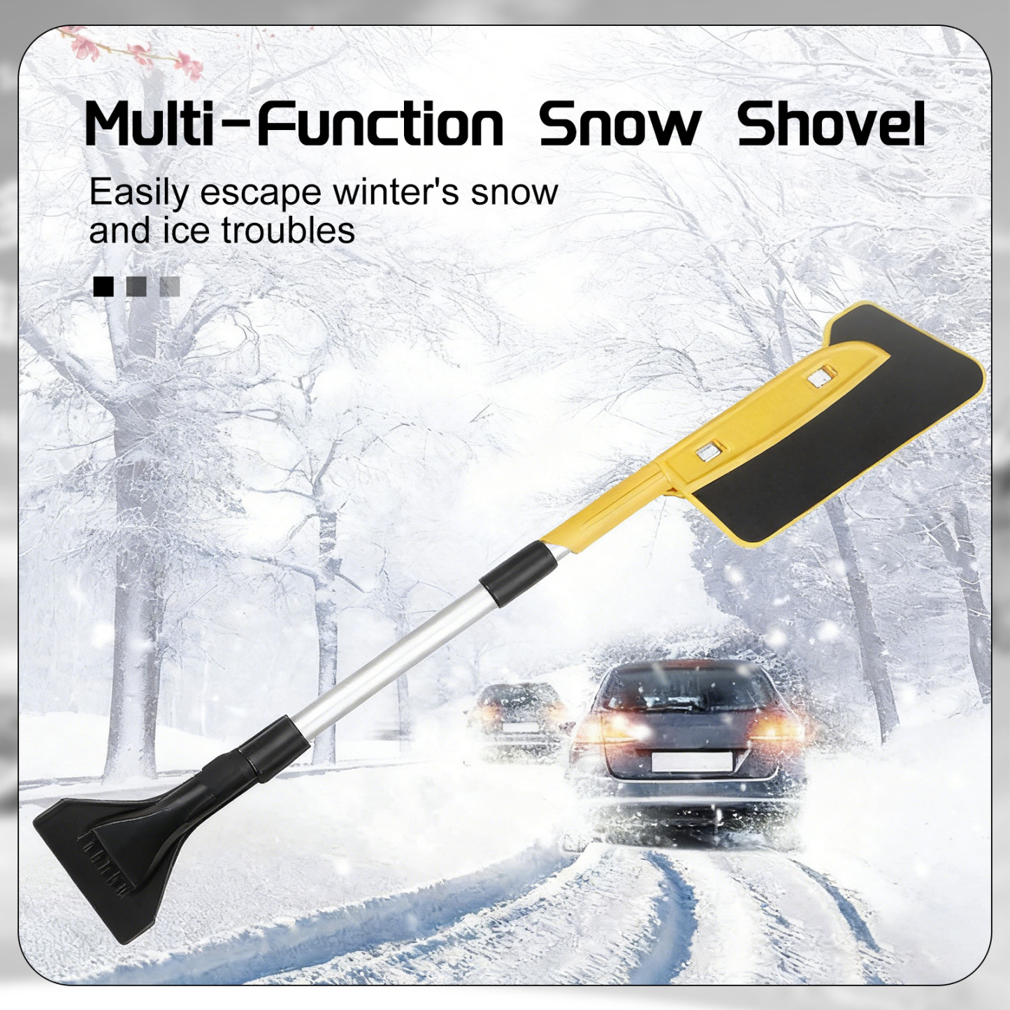Retractable Car Snow Shovel - Collapsible, Scratch-Free Tool for Vehicle Snow/Ice Removal & Winter Use