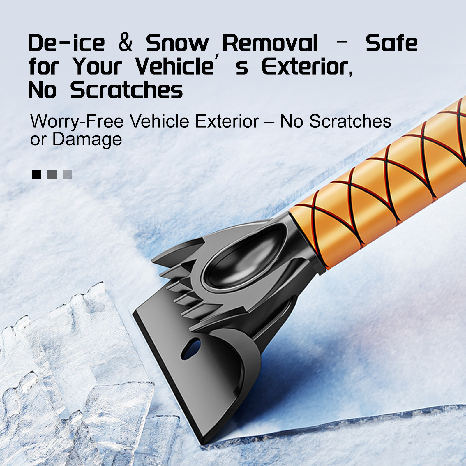 3-in-1 Telescoping Car Snow Brush & Scraper - Rotatable, Scratch-Free Winter Snow/Ice Removal Tool