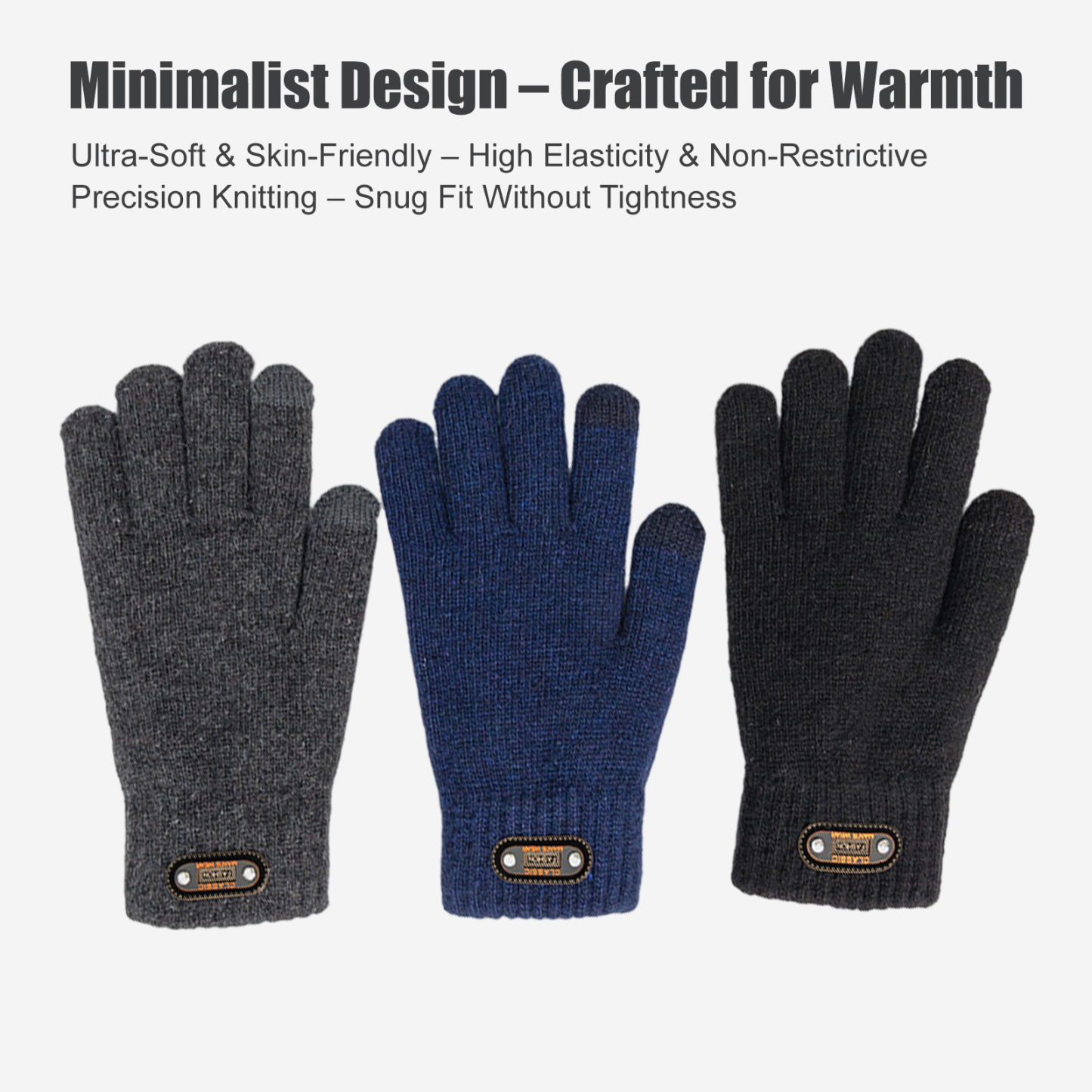 Wool-Blend Fleece-Lined Touchscreen Knit Gloves – Winter Warmth & Daily Comfort