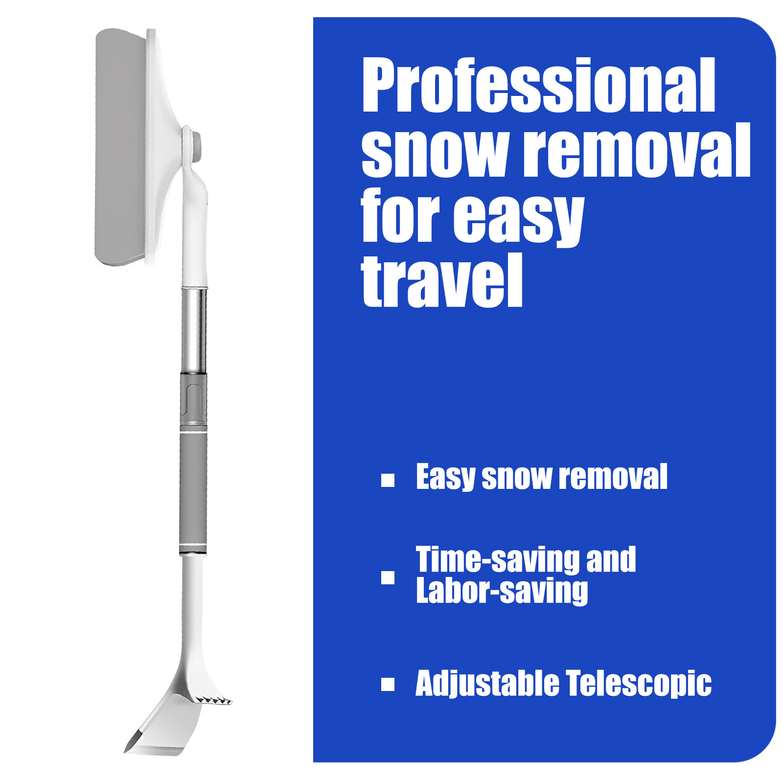 3-in-1 Telescopic Car Snow Removal Tool - Soft Sponge Head Snow Brush & Ice Scraper