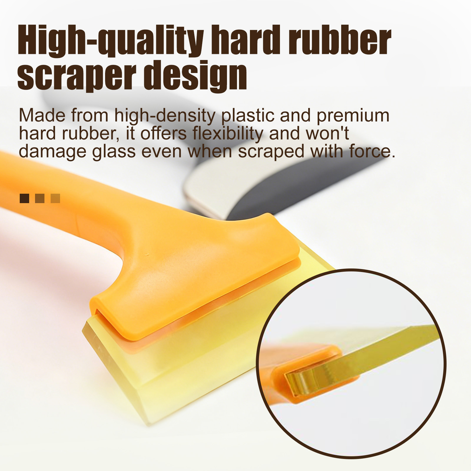 Multi-Functional Car Snow & Ice Removal Tool Set - Scratch-Free Rubber & Stainless Steel for Glass & Vehicle Body