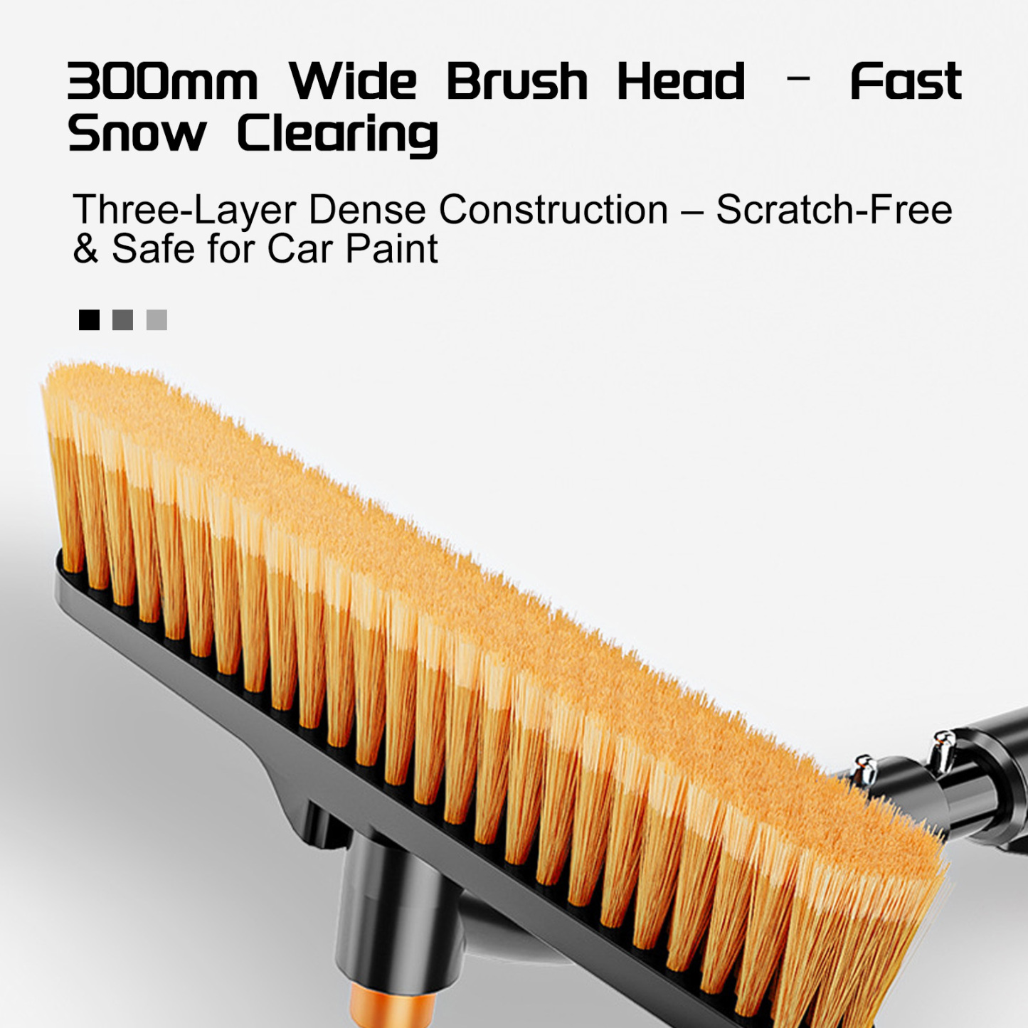 3-in-1 Telescoping Car Snow Brush & Scraper - Rotatable, Scratch-Free Winter Snow/Ice Removal Tool