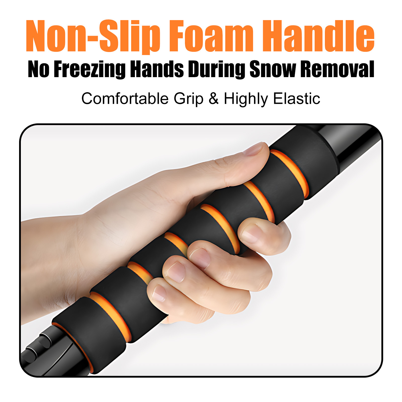 Car Snow Scraper Shovel – High-Strength Ice-Breaking Head with Non-Slip Foam Handle for Winter Vehicle Snow Removal