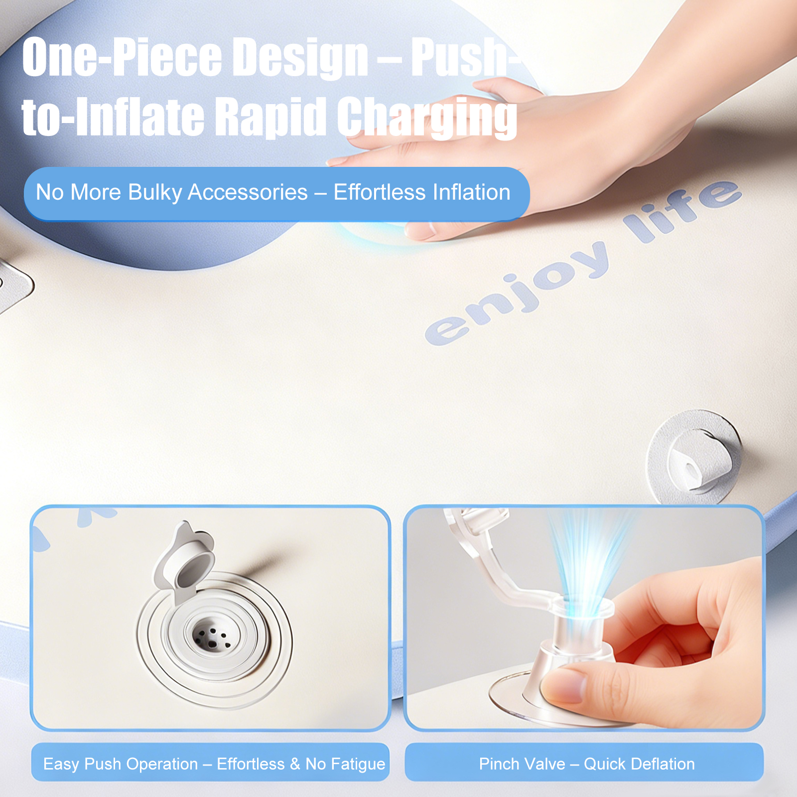 Bear-Shaped Large Backrest Snow Tube – Parent-Child Winter Sledding Tube with Quick Inflation