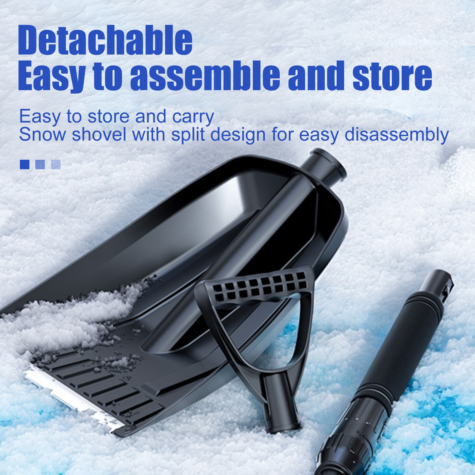 Telescopic Car Snow Shovel - Detachable PP Material with EVA Non-Slip Handle