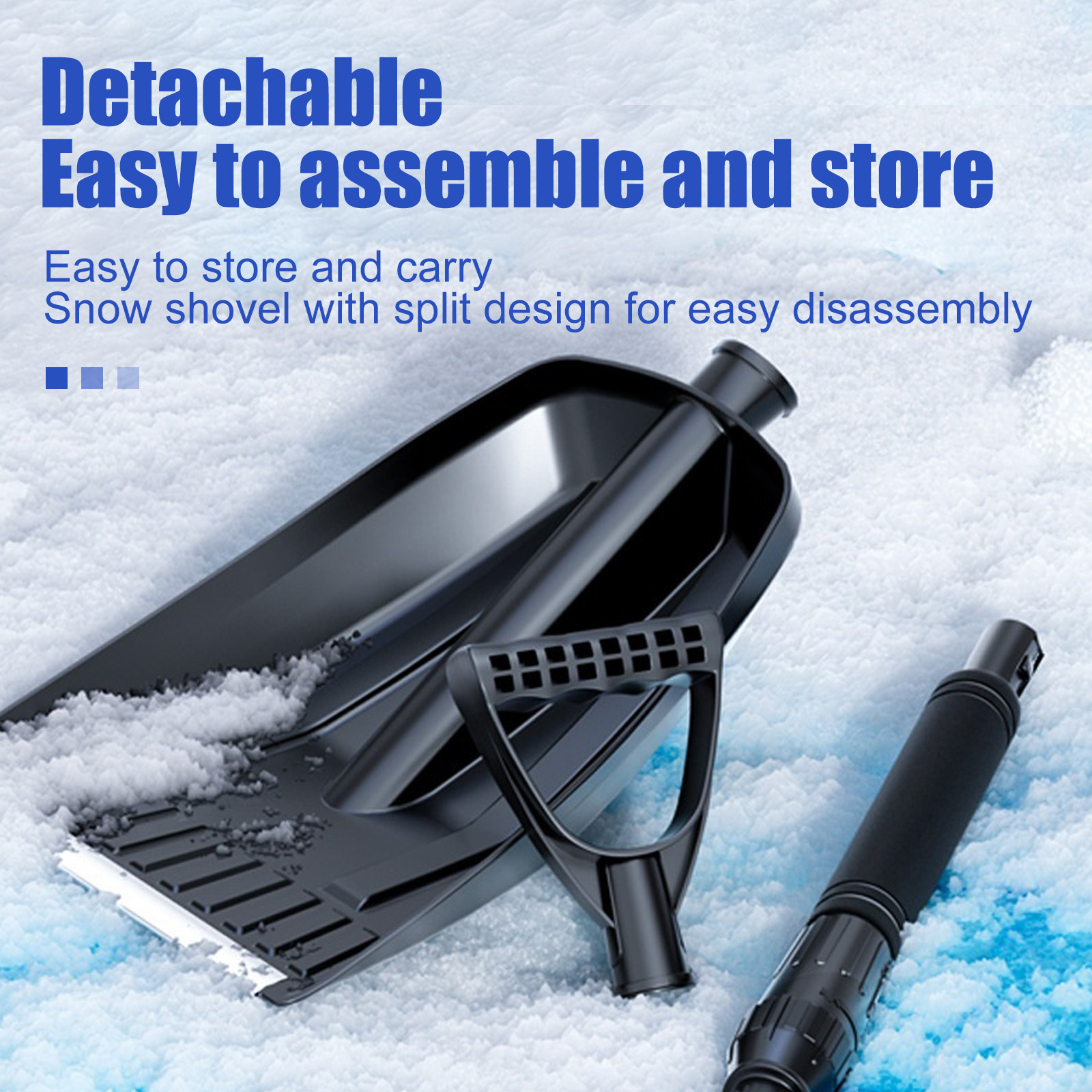 Telescopic Car Snow Shovel - Detachable PP Material with EVA Non-Slip Handle