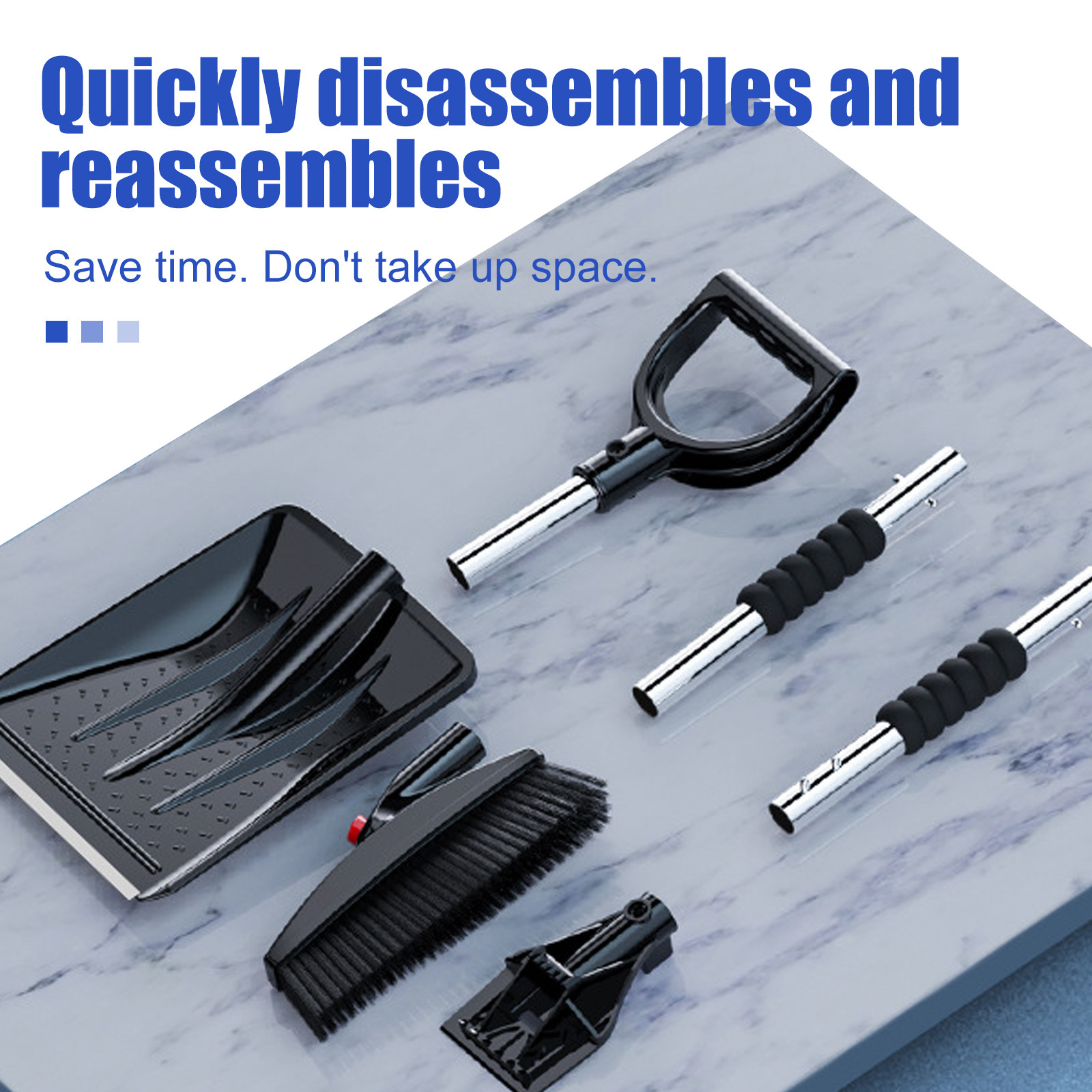 3-in-1 Detachable Snow Shovel & Ice Scraper - Telescopic Car Snow Brush for Driveway & Vehicle Winter Snow Removal Tools (Paint-Safe Design)