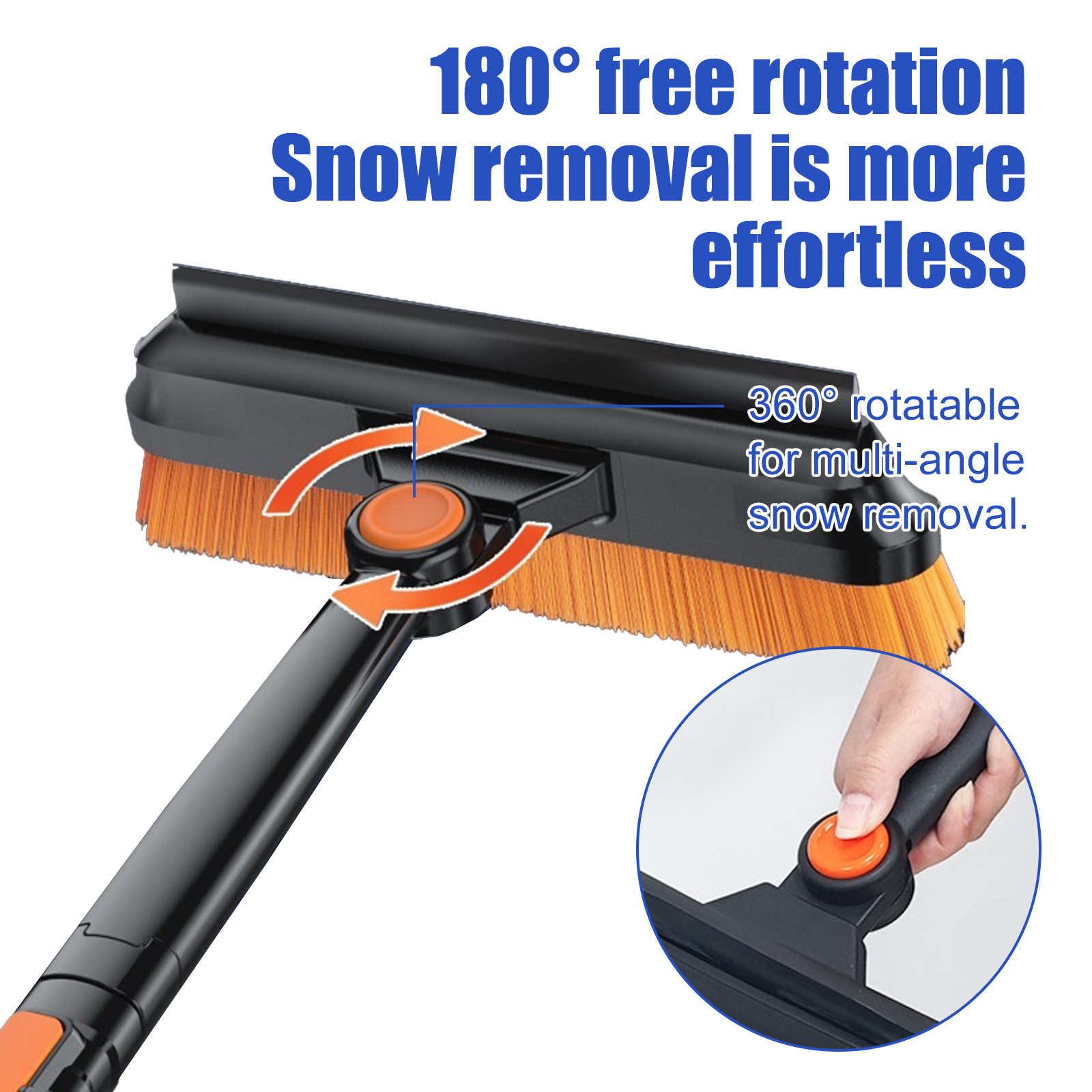 5-in-1 Detachable Snow Brush & Shovel - Telescopic Car Snow Removal Tool with 180° Rotating Head & EVA Grip for Driveway Winter Ice Clearance