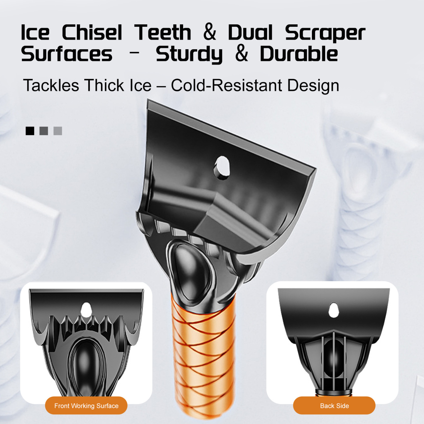 3-in-1 Telescoping Car Snow Brush & Scraper - Rotatable, Scratch-Free Winter Snow/Ice Removal Tool