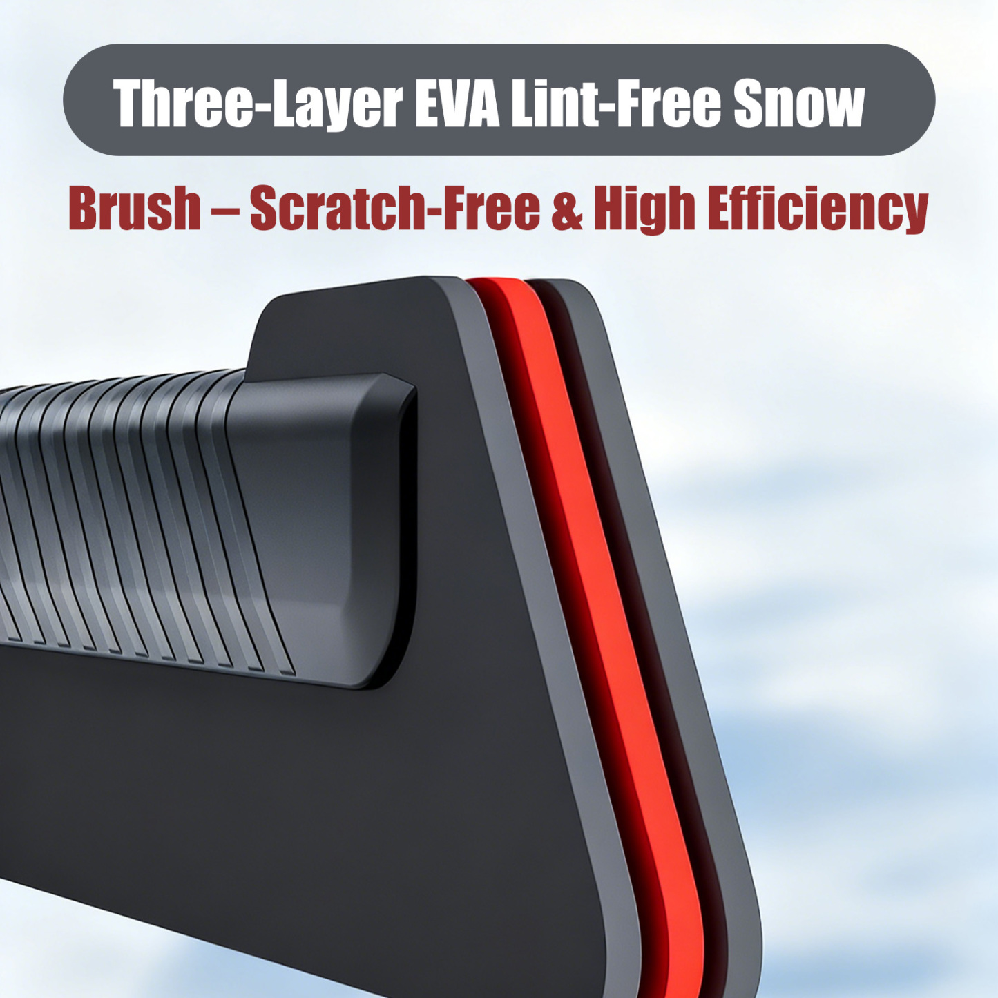 Telescoping 3-in-1 Car Snow Brush & Scraper - Scratch-Free EVA Head for Winter Vehicle Snow/Ice Removal
