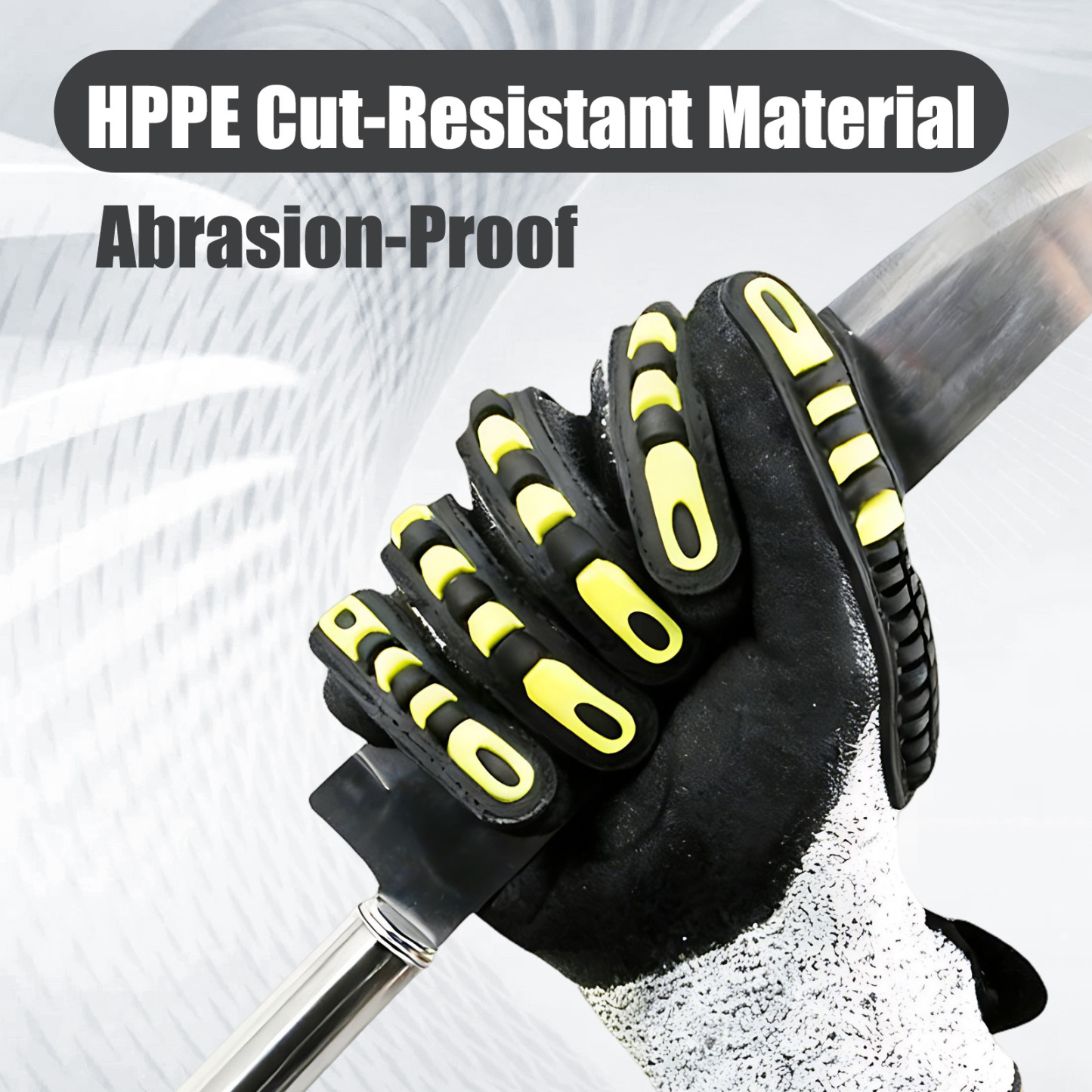 Impact & Cut-Resistant Work Gloves – TPR Armor HPPE Gloves for Construction, Snow Removal & Heavy Duty Tasks