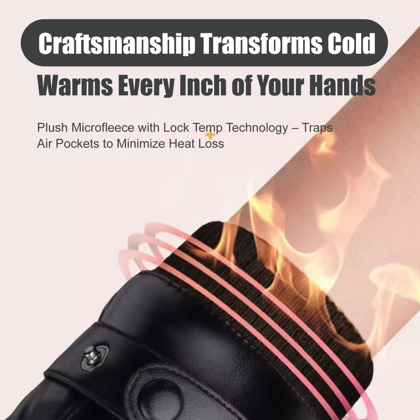 Winter Leather Touchscreen Gloves – Splash/Windproof, Thermal Microfleece Warm Gloves for Snow Removal & Daily Use