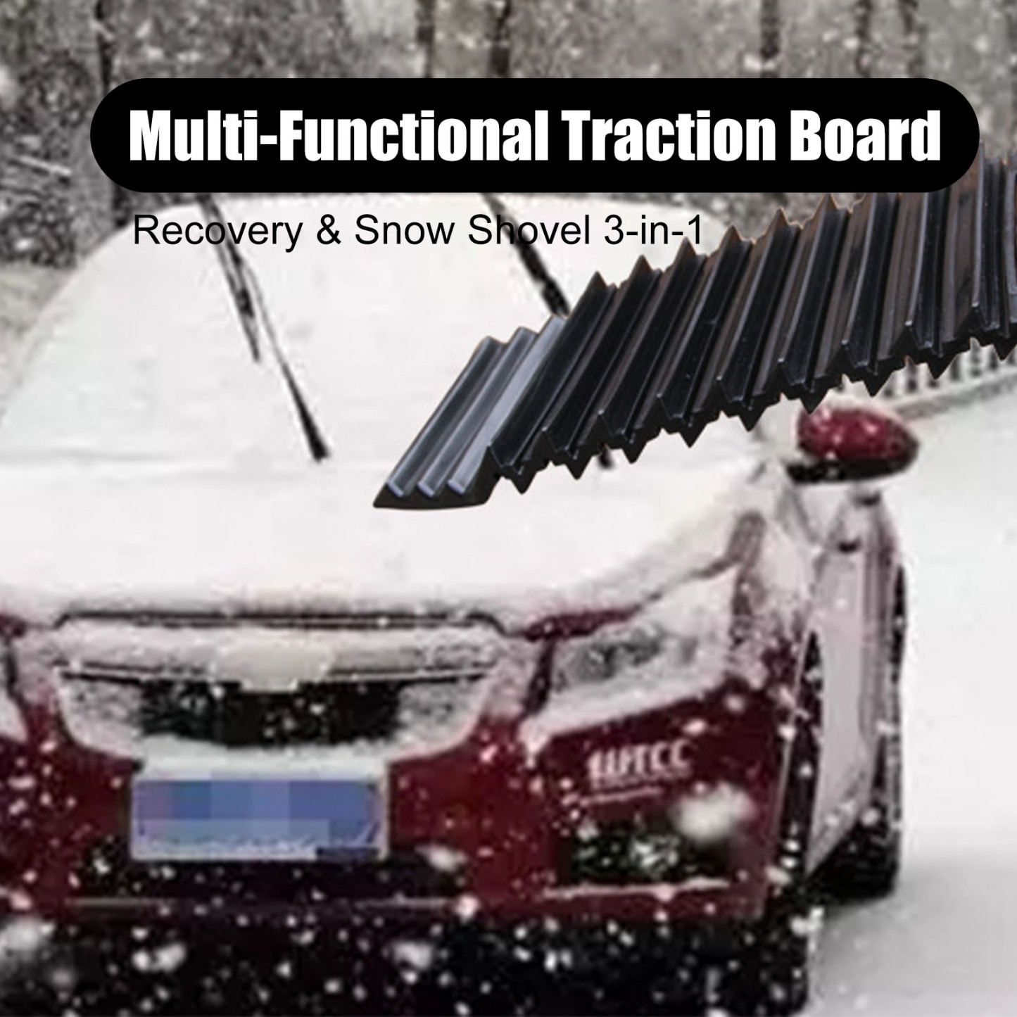3-in-1 Multi-Functional Traction Board – Car Recovery Tool, Snow Shovel & Ice Scraper
