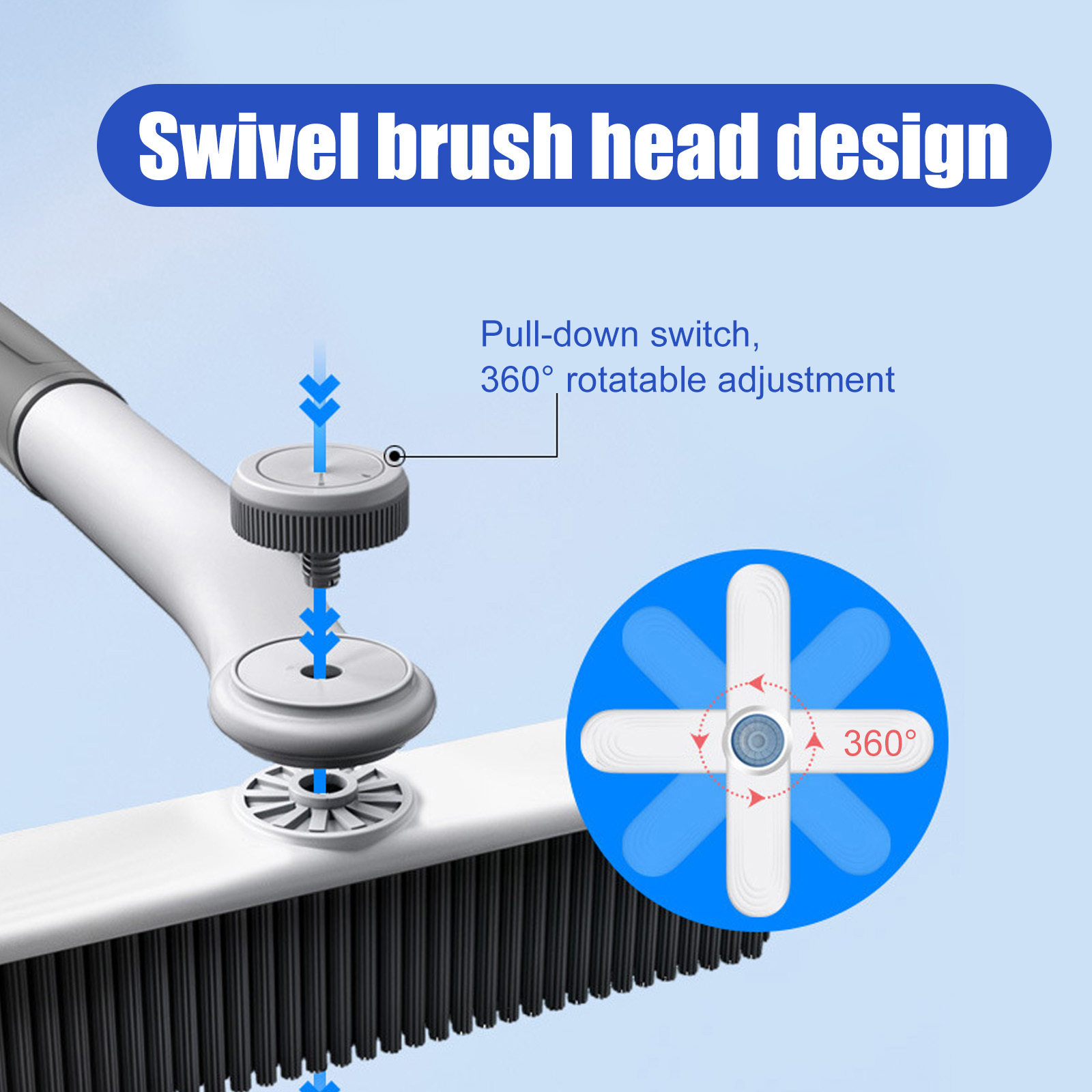 3-in-1 Telescopic Snow Brush & Ice Scraper - 360° Rotating Head Car Snow Removal Tool