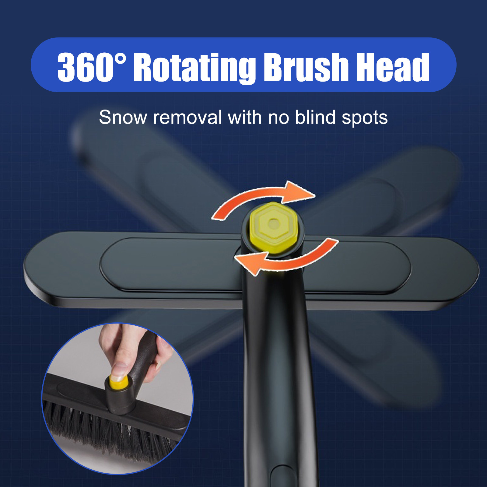 3-in-1 Telescopic Car Snow Brush - 360° Rotating Head & Paint-Safe Ice Scraper