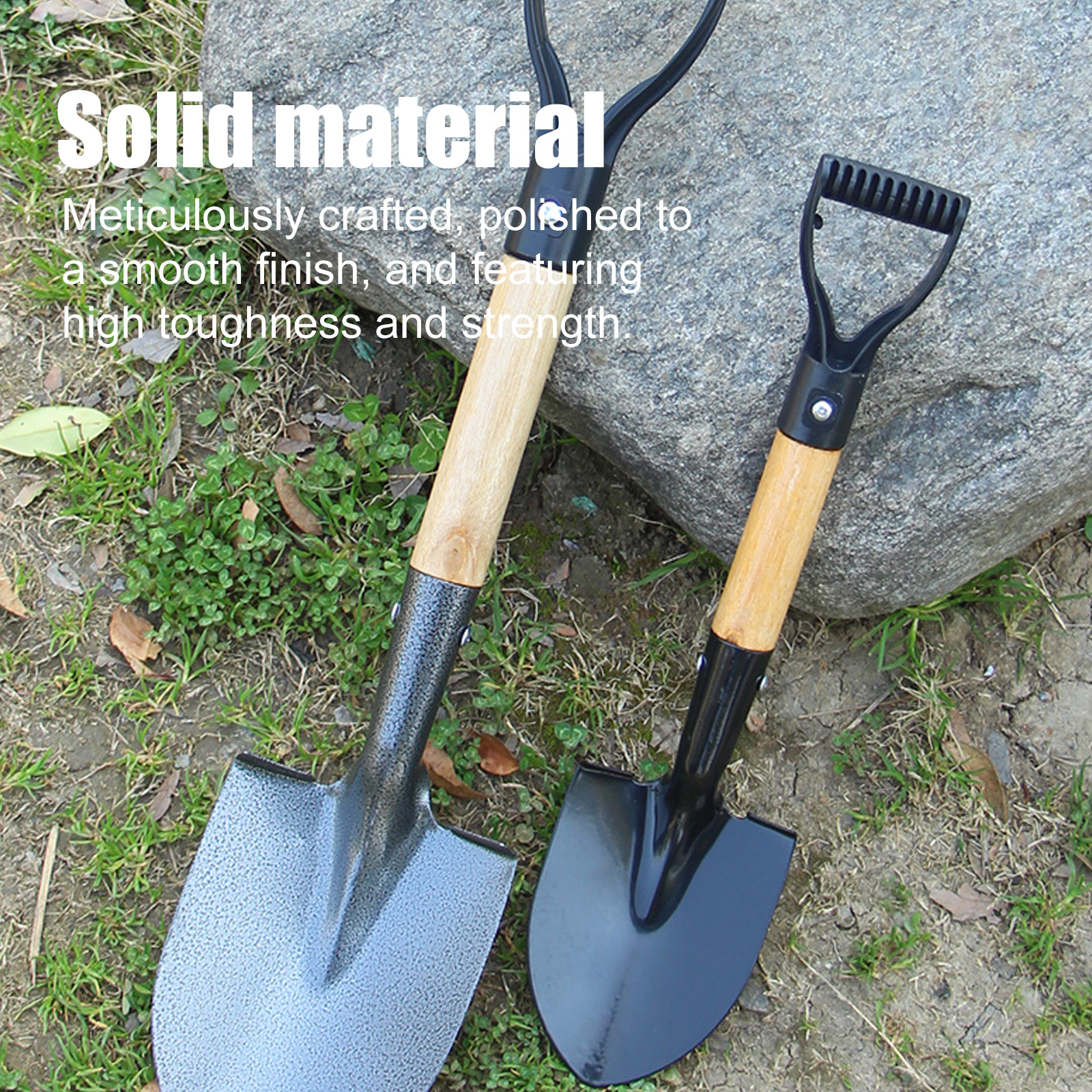 Mini Kids Shovel (14.1in) - Manganese Steel for Snow Shoveling, Gardening & Outdoor Play