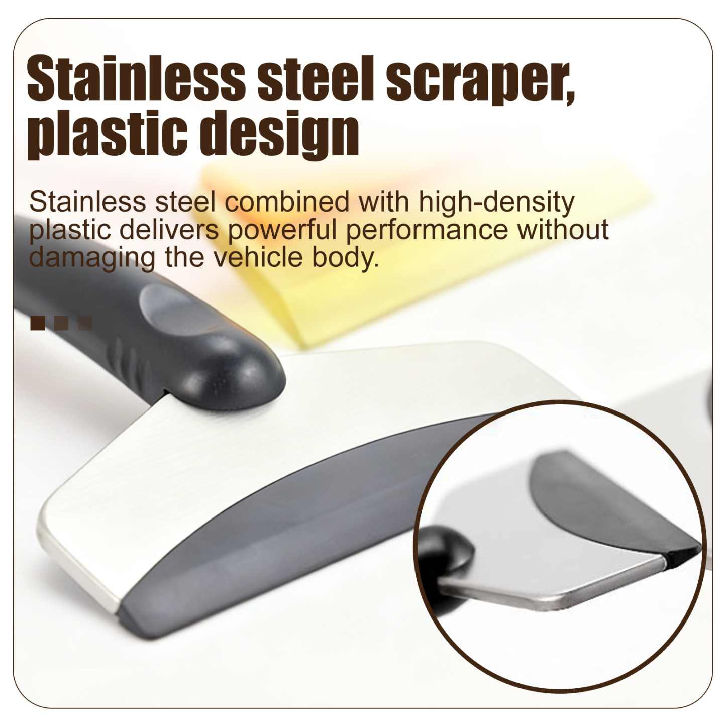 Multi-Functional Car Snow & Ice Removal Tool Set - Scratch-Free Rubber & Stainless Steel for Glass & Vehicle Body