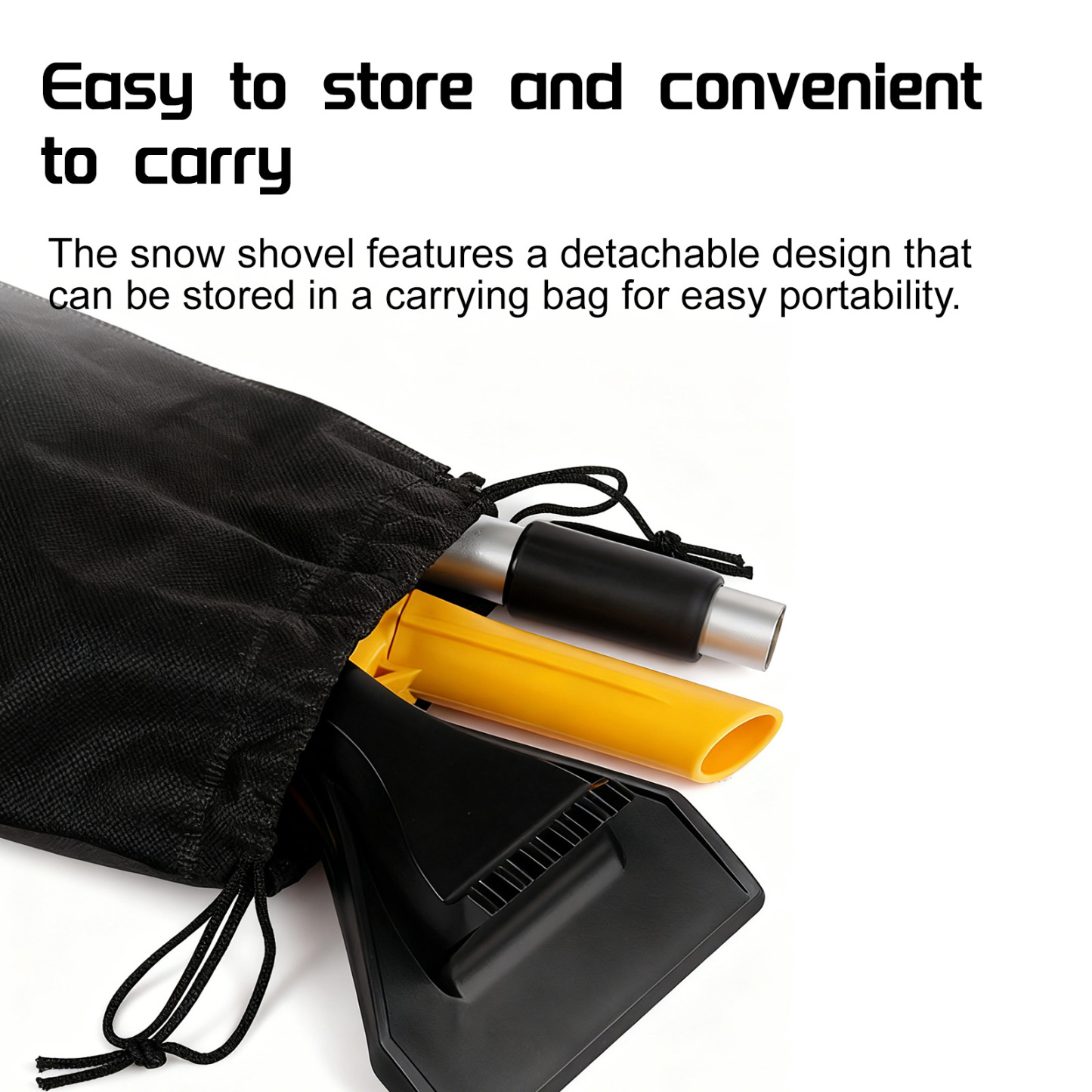 Retractable Car Snow Shovel - Collapsible, Scratch-Free Tool for Vehicle Snow/Ice Removal & Winter Use