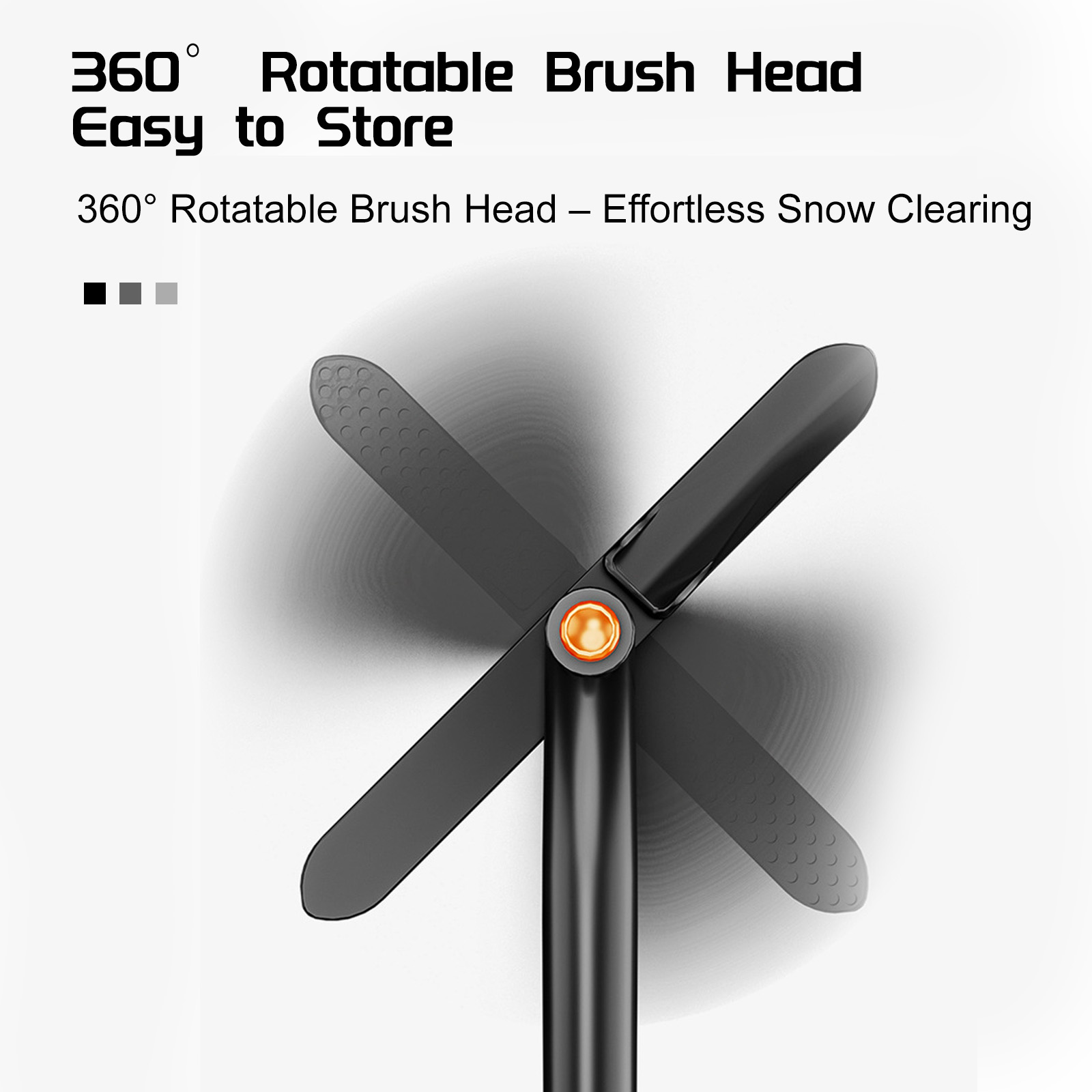 3-in-1 Telescoping Car Snow Brush & Scraper - Rotatable, Scratch-Free Winter Snow/Ice Removal Tool