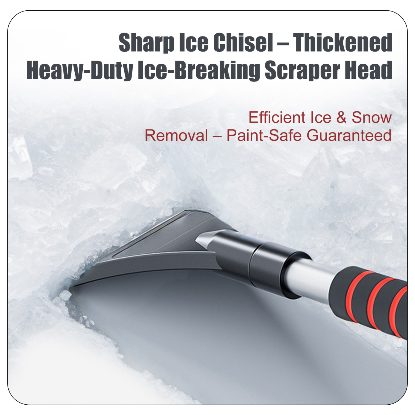 Telescoping 3-in-1 Car Snow Brush & Scraper - Scratch-Free EVA Head for Winter Vehicle Snow/Ice Removal