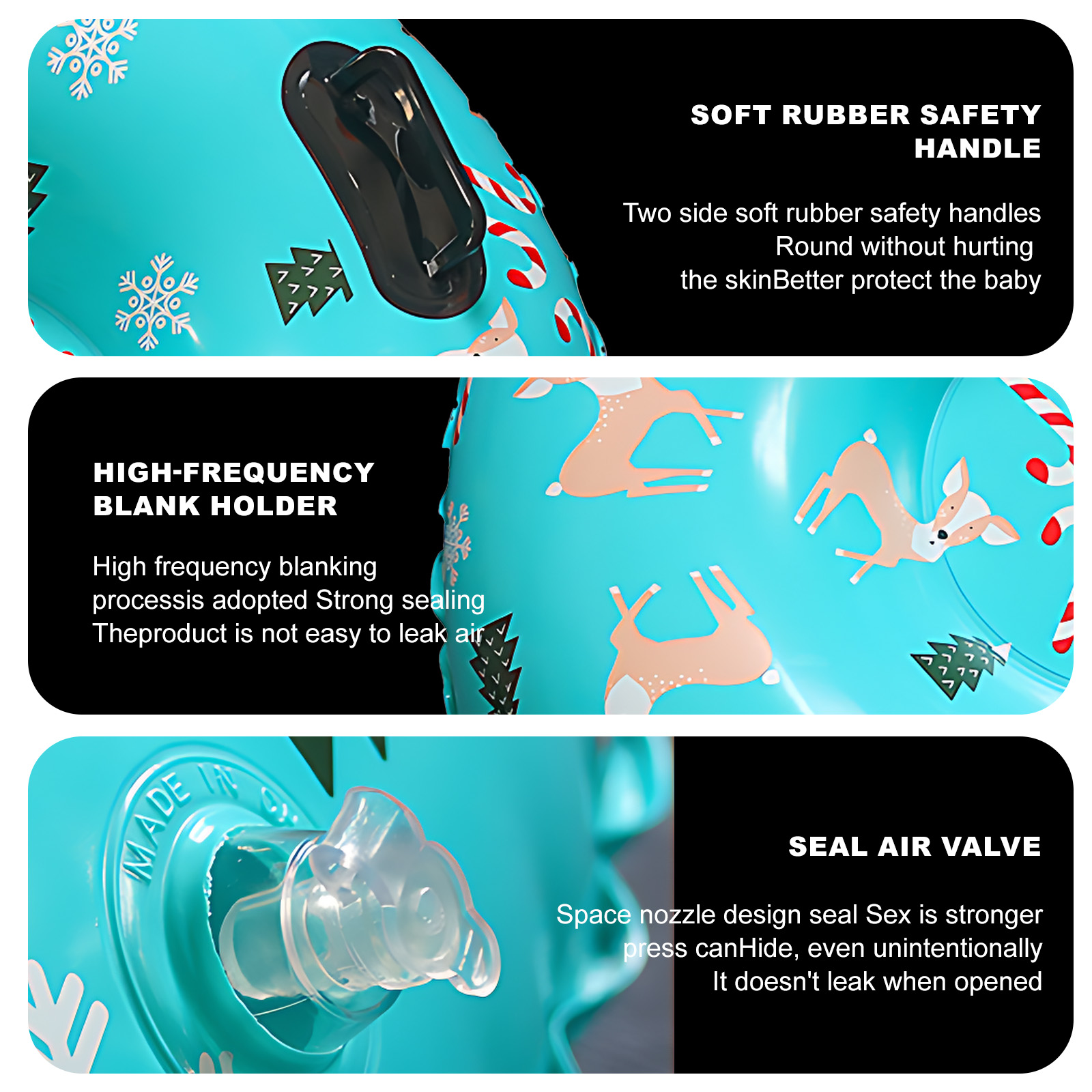 32.2in (82cm) Snowman-Themed Cold-Resistant Thickened PVC Snow Tube BTSS33M