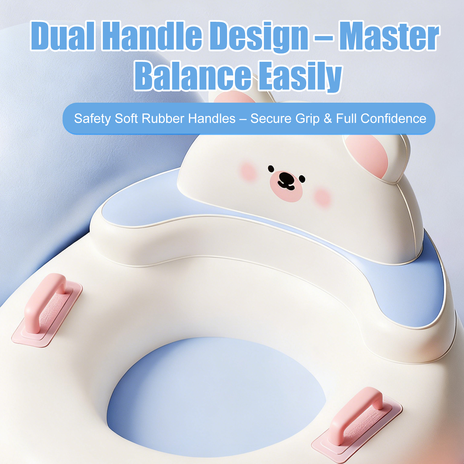 Bear-Shaped Large Backrest Snow Tube – Parent-Child Winter Sledding Tube with Quick Inflation