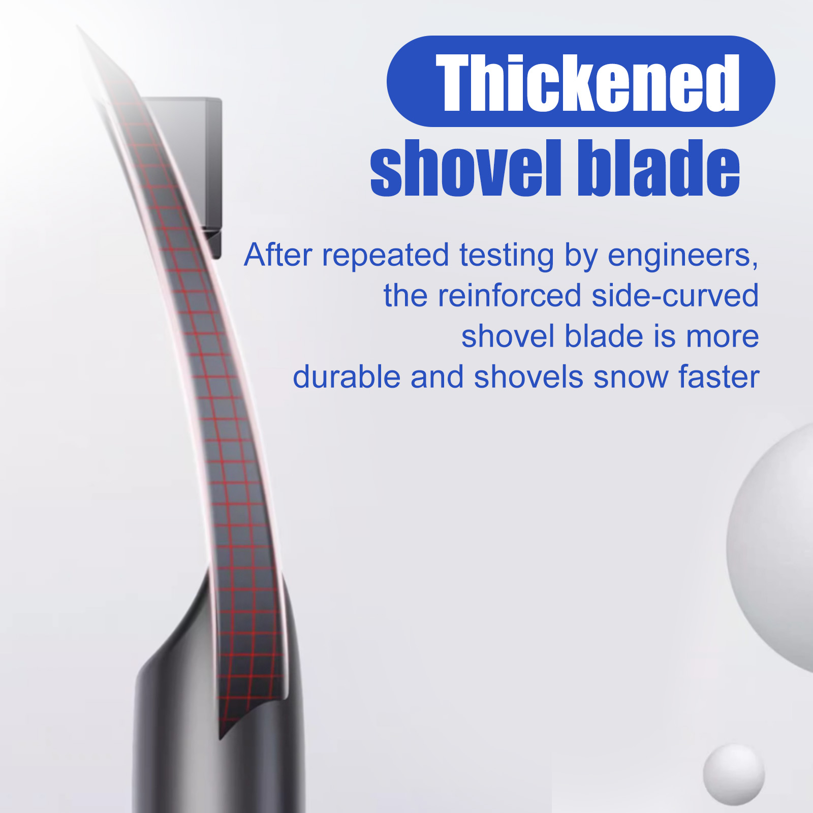 Car Snow Scraper - Thickened Non-Scratch Blade with Anti-Slip Foam Handle for Snow/Ice/Frost Removal