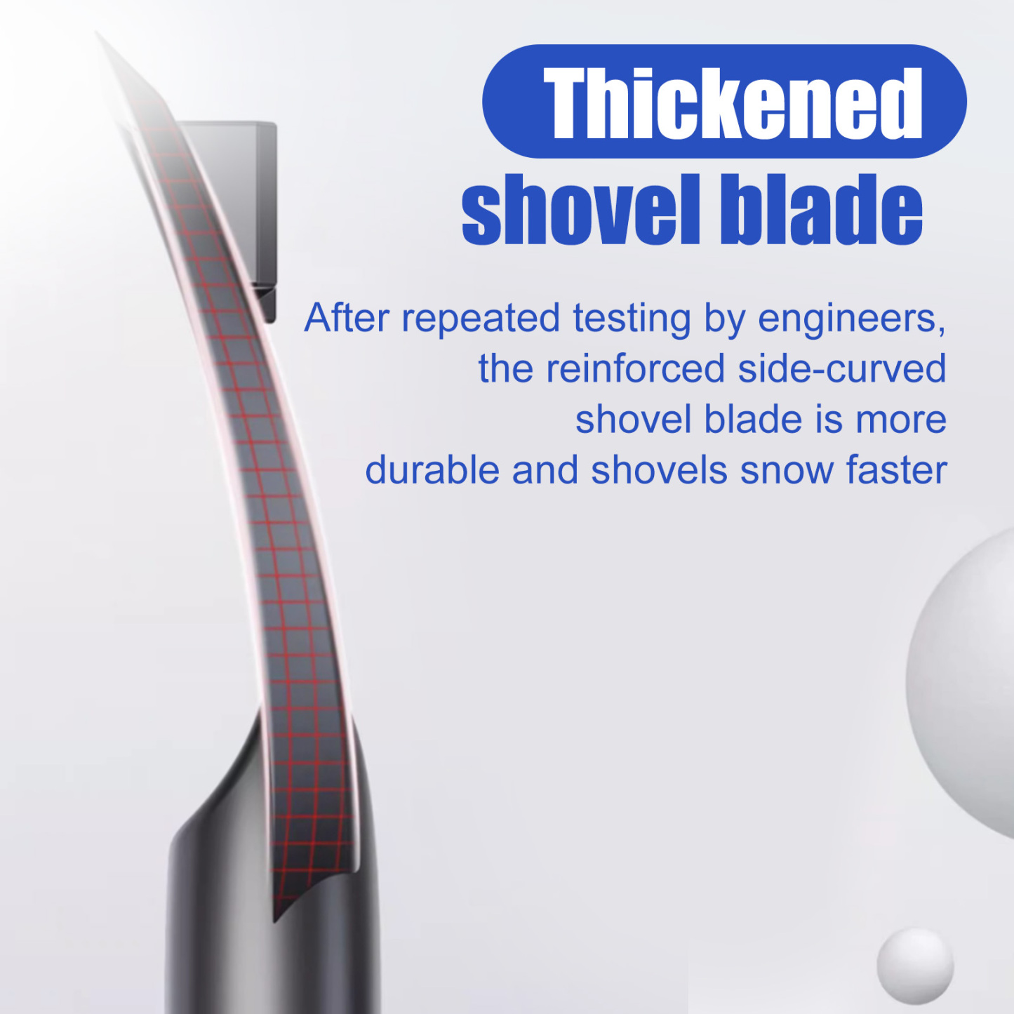 Car Snow Scraper - Thickened Non-Scratch Blade with Anti-Slip Foam Handle for Snow/Ice/Frost Removal