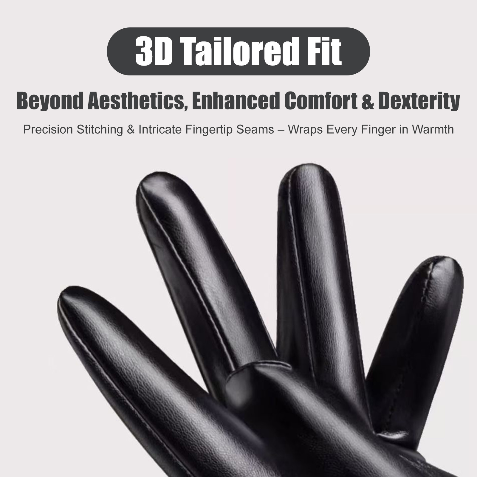 Winter Leather Touchscreen Gloves – Splash/Windproof, Thermal Microfleece Warm Gloves for Snow Removal & Daily Use