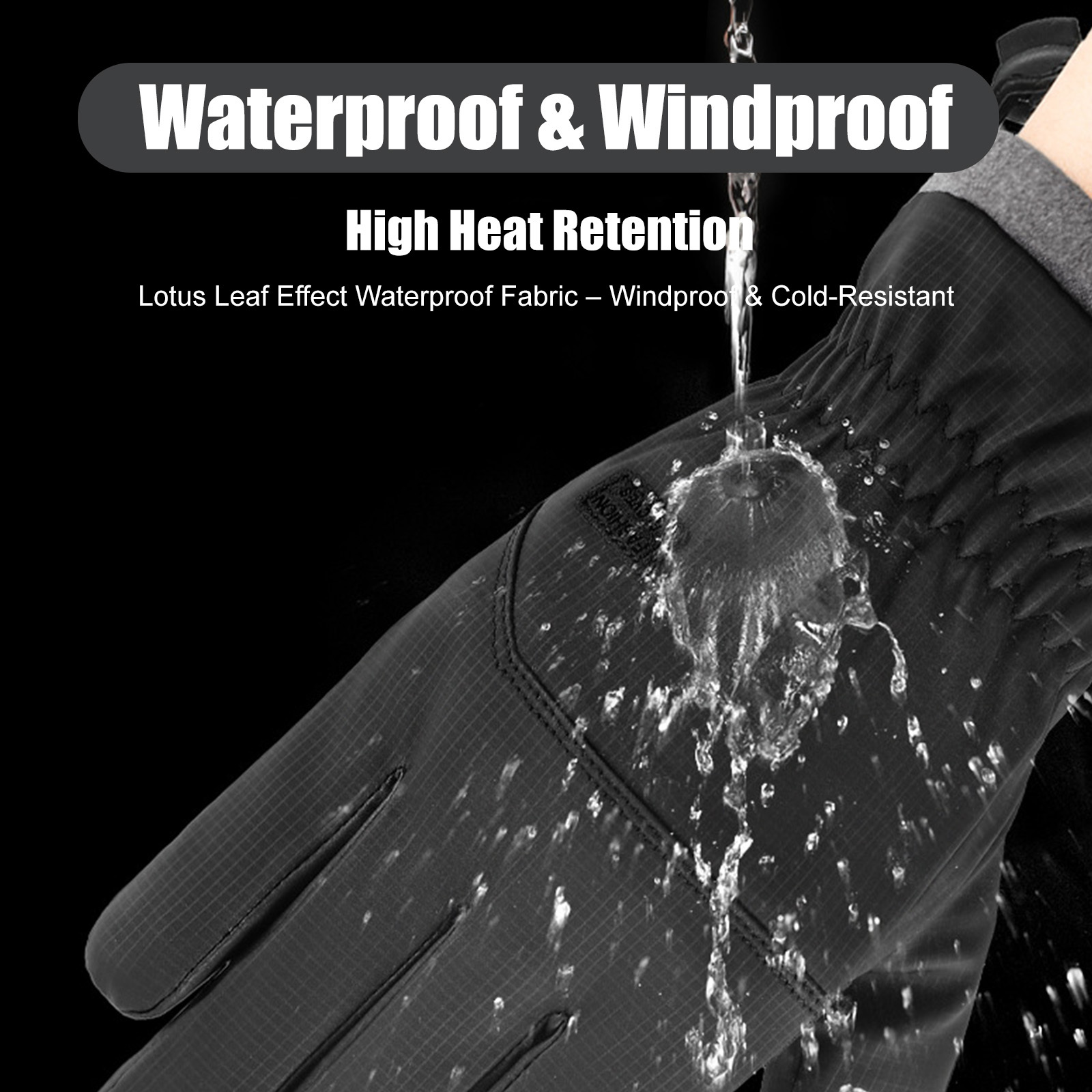 Waterproof Thermal Touchscreen Gloves – Windproof Anti-Slip Fleece Gloves for Winter Snow Removal & Outdoor Use
