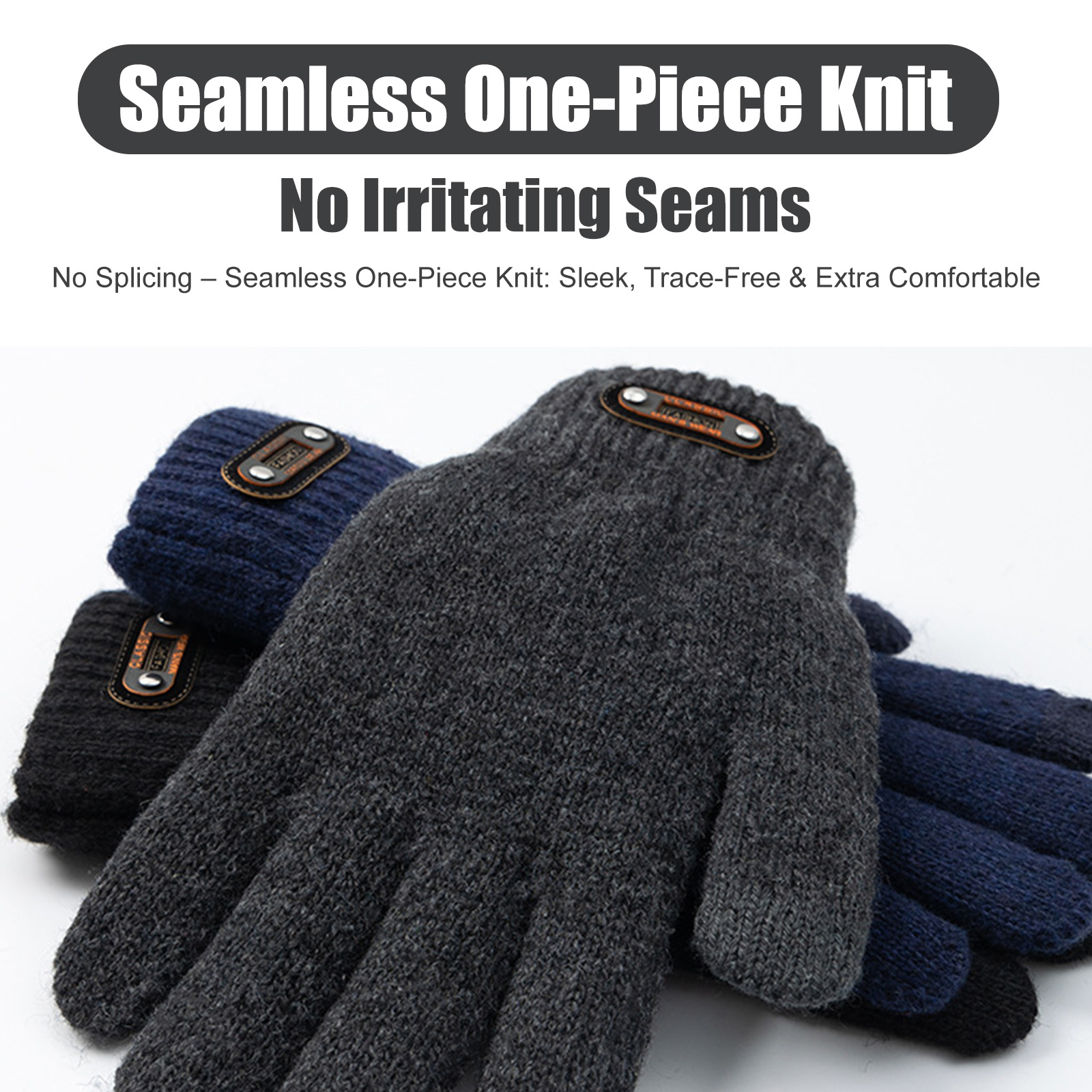 Wool-Blend Fleece-Lined Touchscreen Knit Gloves – Winter Warmth & Daily Comfort