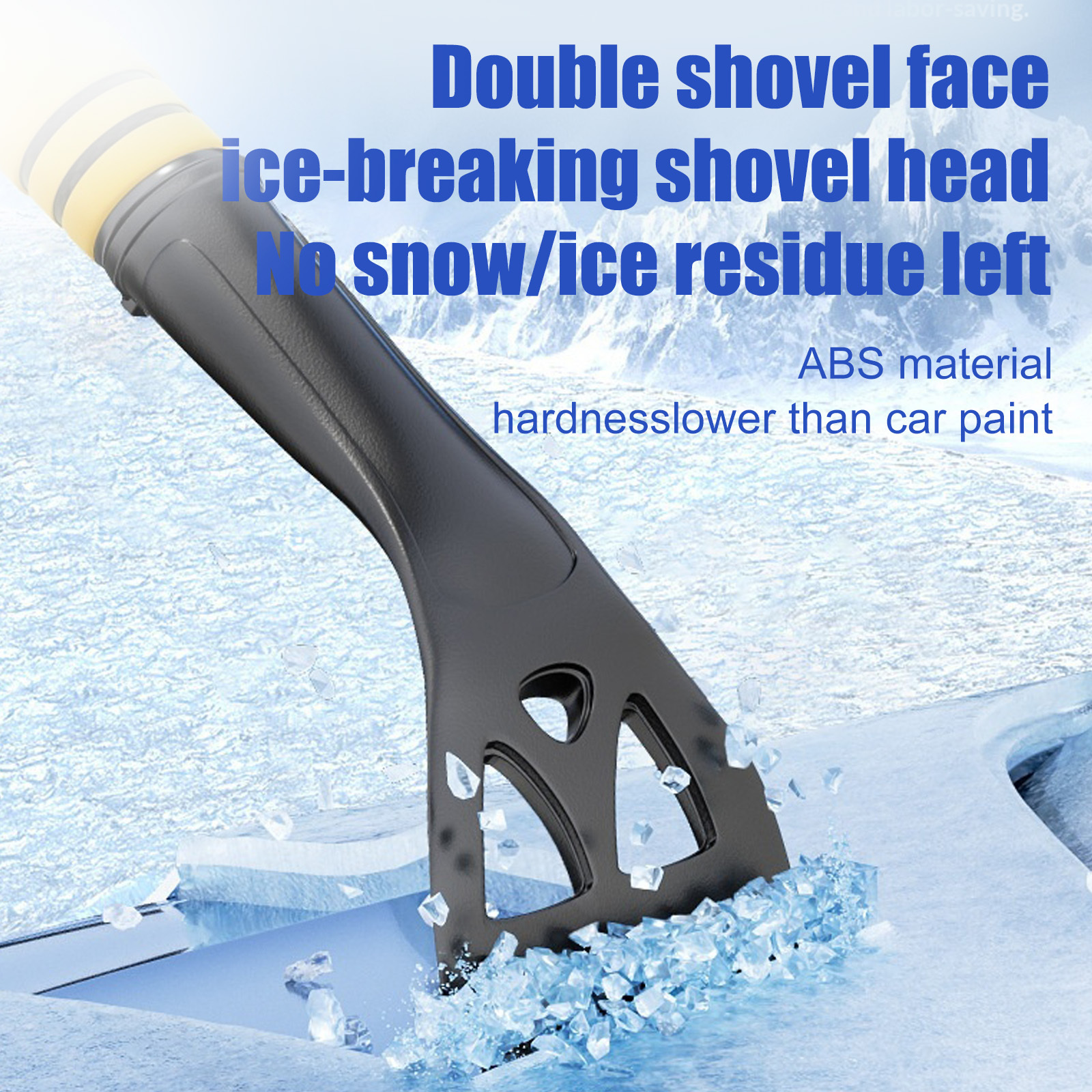 3-in-1 Telescopic Car Snow Brush - 360° Rotating Head & Paint-Safe Ice Scraper
