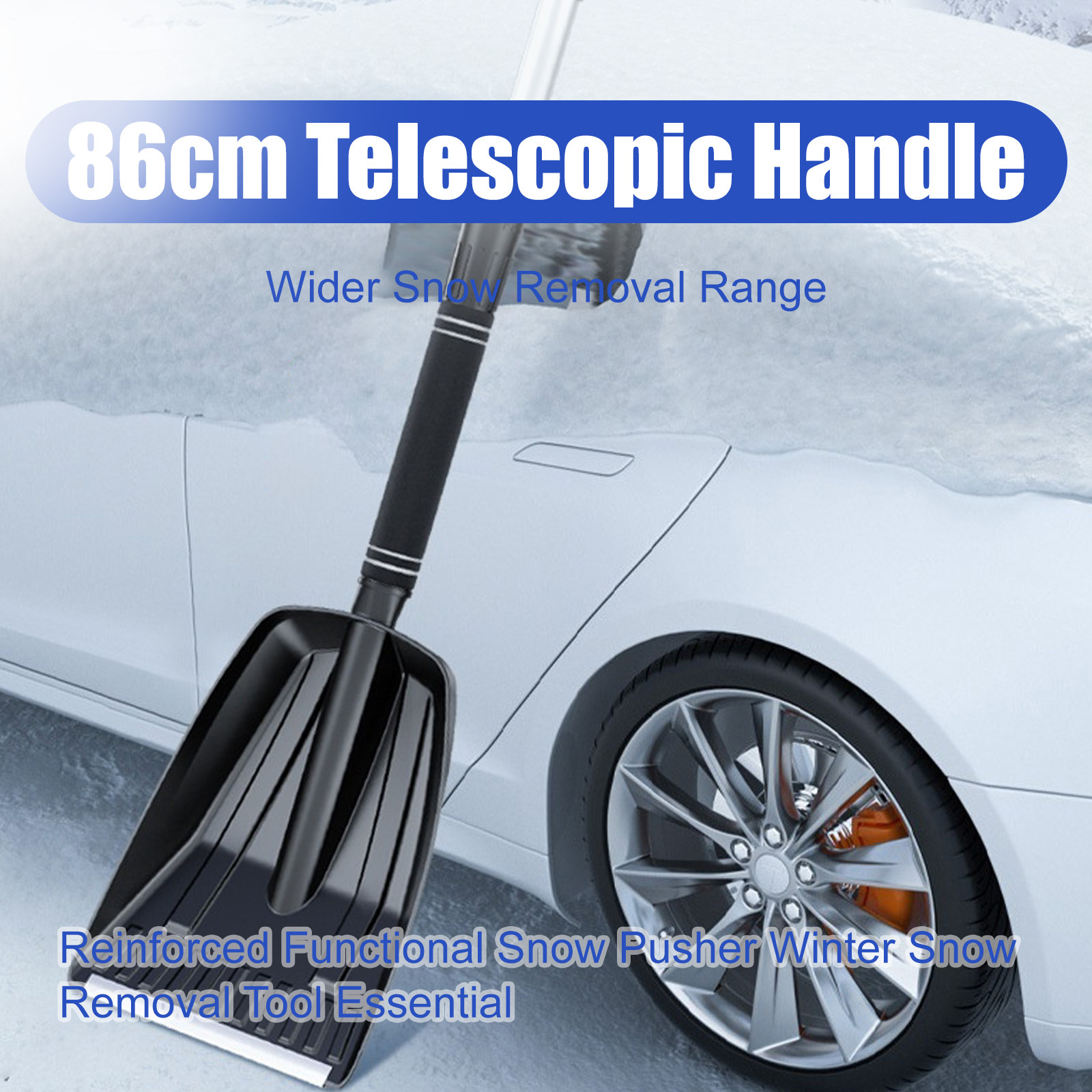 Telescopic Car Snow Shovel - Detachable PP Material with EVA Non-Slip Handle