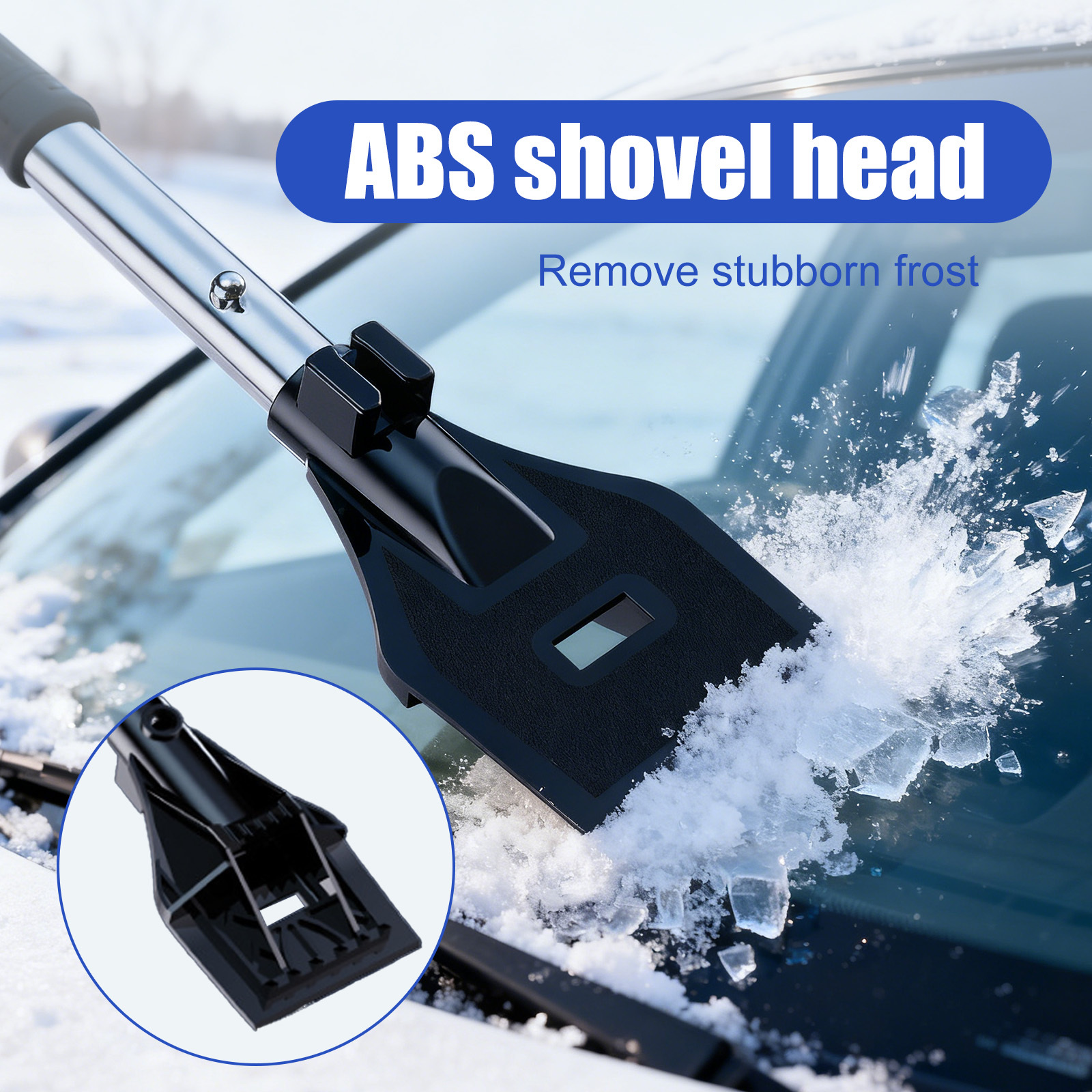 3-in-1 Detachable Snow Shovel & Ice Scraper - Telescopic Car Snow Brush for Driveway & Vehicle Winter Snow Removal Tools (Paint-Safe Design)