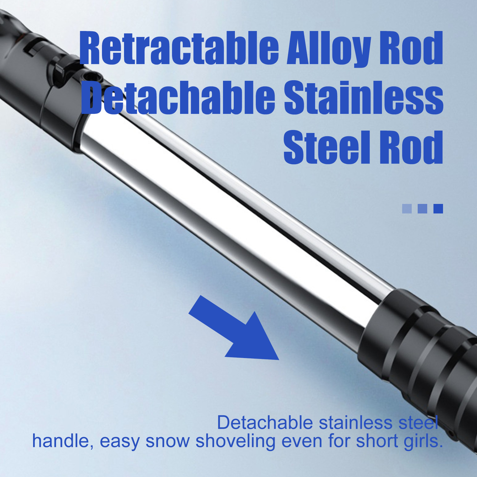 5-in-1 Detachable Snow Brush & Shovel - Telescopic Car Snow Removal Tool with 180° Rotating Head & EVA Grip for Driveway Winter Ice Clearance