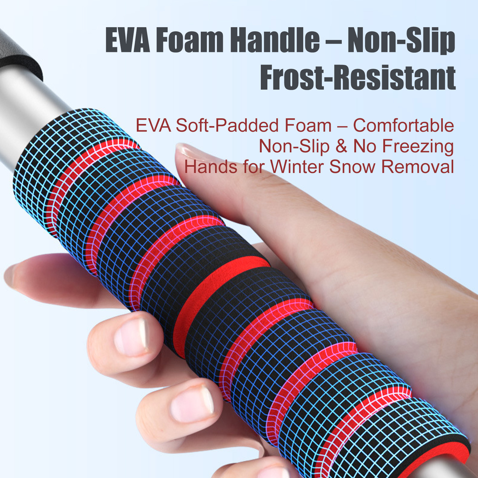 Telescoping 3-in-1 Car Snow Brush & Scraper - Scratch-Free EVA Head for Winter Vehicle Snow/Ice Removal