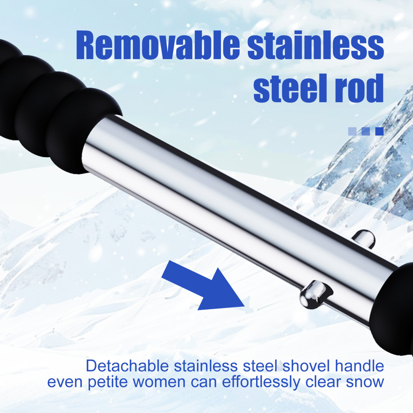 3-in-1 Detachable Snow Shovel & Ice Scraper - Telescopic Car Snow Brush for Driveway & Vehicle Winter Snow Removal Tools (Paint-Safe Design)