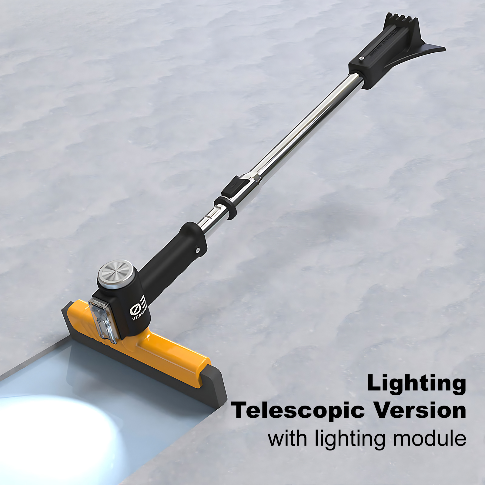 3-in-1 Telescopic Car Snow Brush with Light - 12-Speed Adjustable & 360° Rotating Head