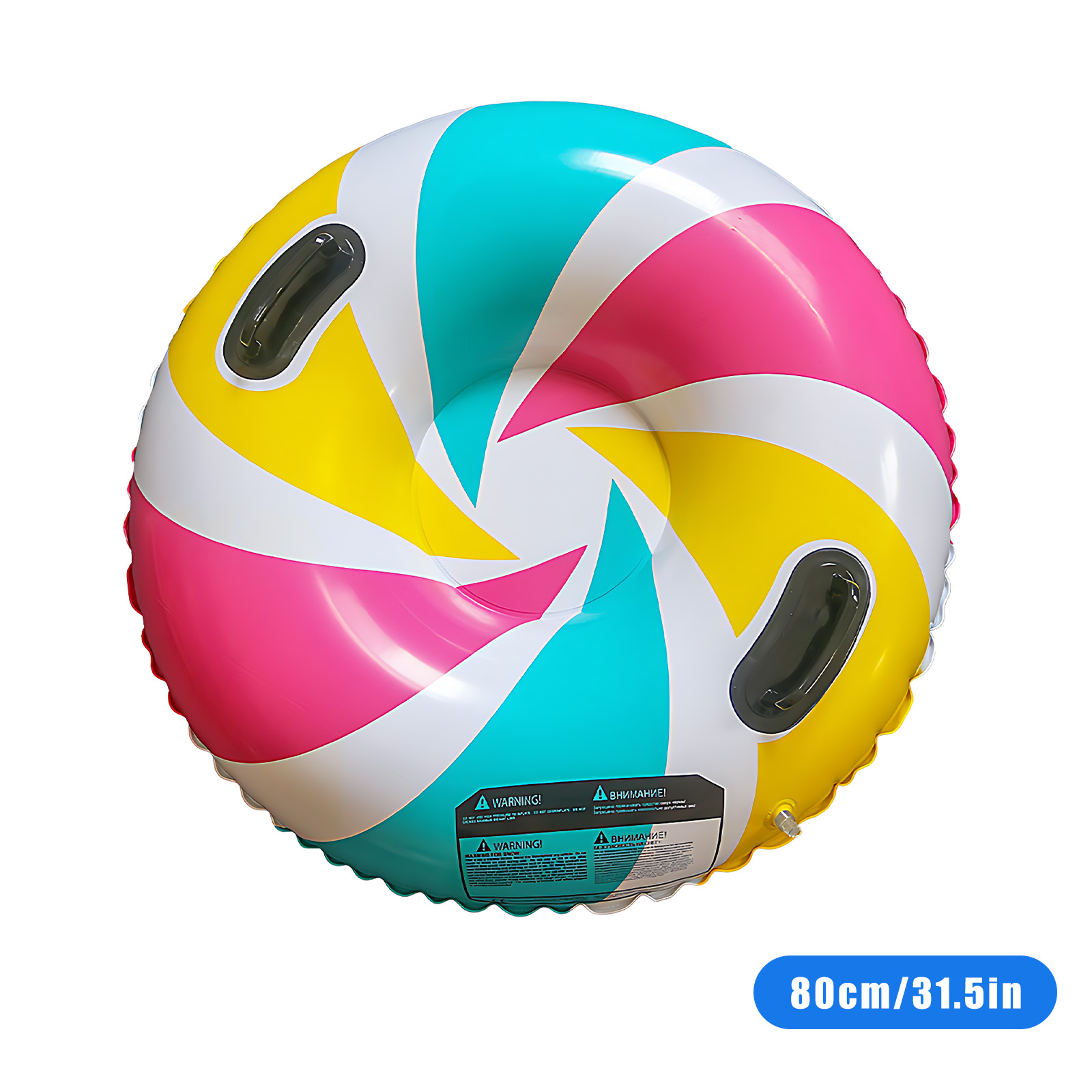 31.5in (80cm) Cold-Resistant Thickened PVC Snow Tube – Winter Sledding Toy BSTT33C