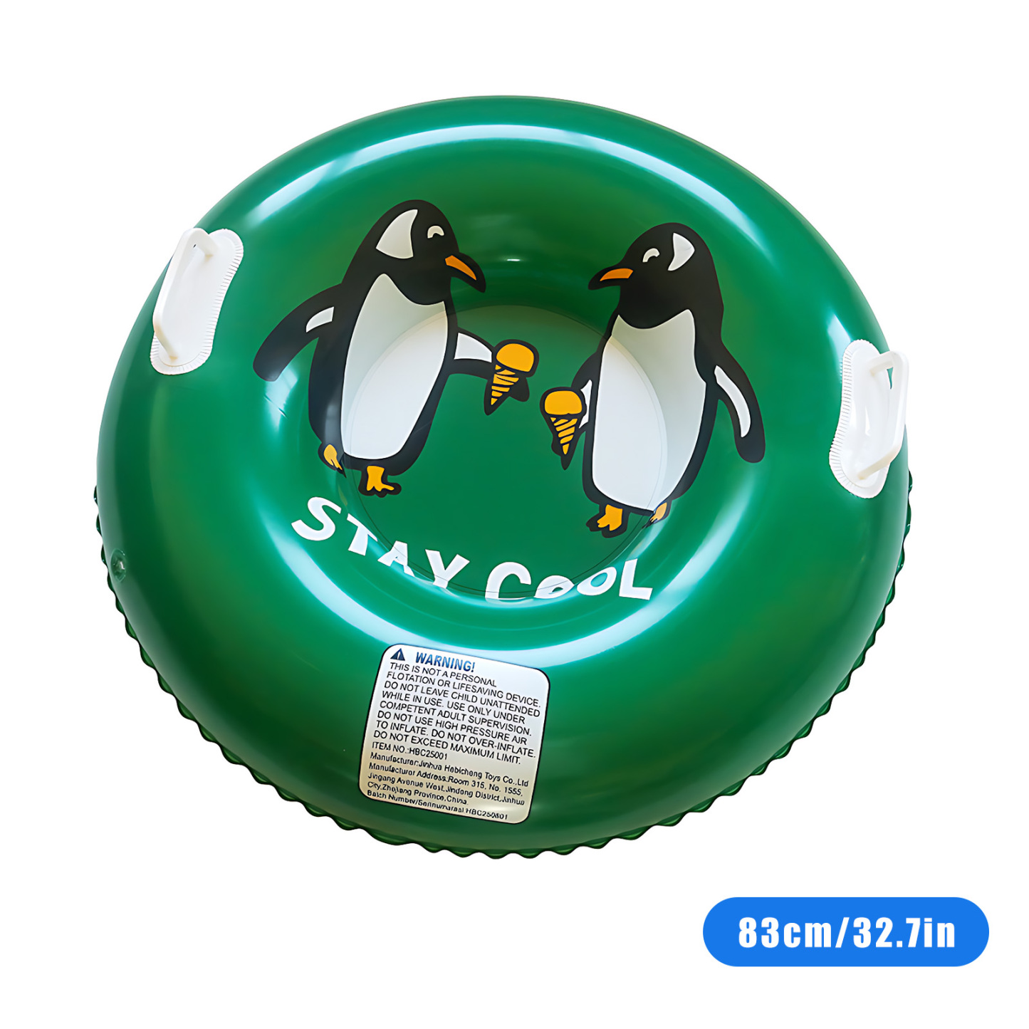 32.7in (83cm) Cold-Resistant Thickened PVC Snow Tube – Winter Sledding Toy BTSS33H