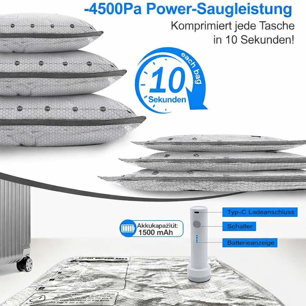 🔥 LAST DAY 49% OFF-Cordless Travel Vacuum Storage Compression Bag Set