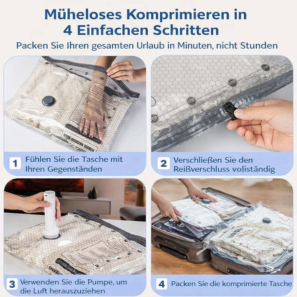 🔥 LAST DAY 49% OFF-Cordless Travel Vacuum Storage Compression Bag Set