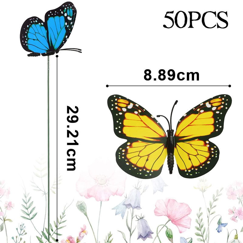 50 PCS - Simulated Butterfly Fluttering in The Wind