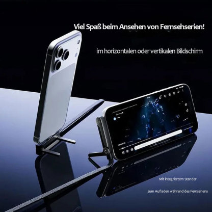 Unsichtbares 2-in-1-Ladekabel mit Halterung – 240-W-Schnellladekabel mit integrierter Handyhalterung