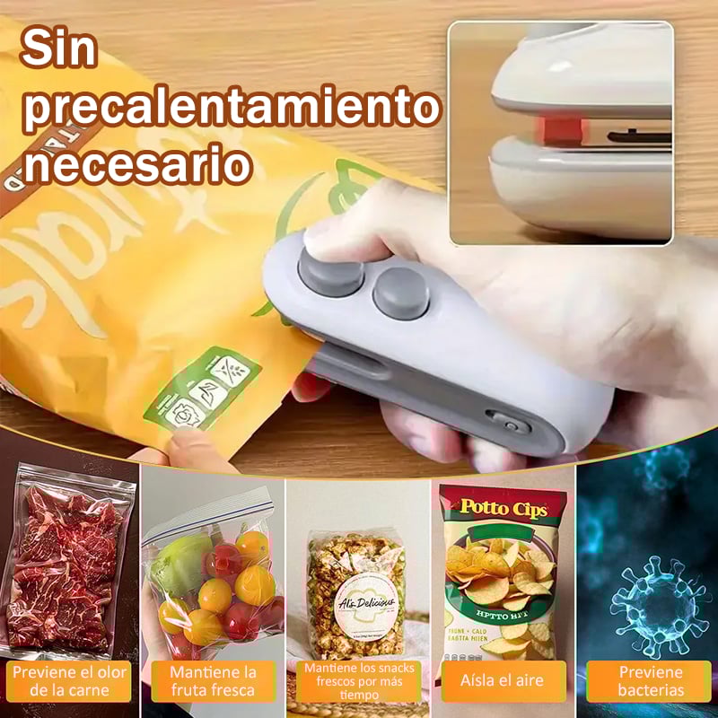🔥Mini sellador de bolsas con cortador e imán✨ ¡Mantén tus alimentos frescos y organizados con facilidad!