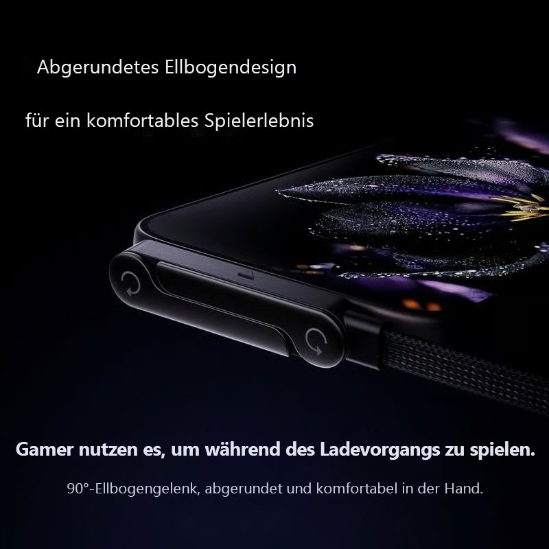 Unsichtbares 2-in-1-Ladekabel mit Halterung – 240-W-Schnellladekabel mit integrierter Handyhalterung